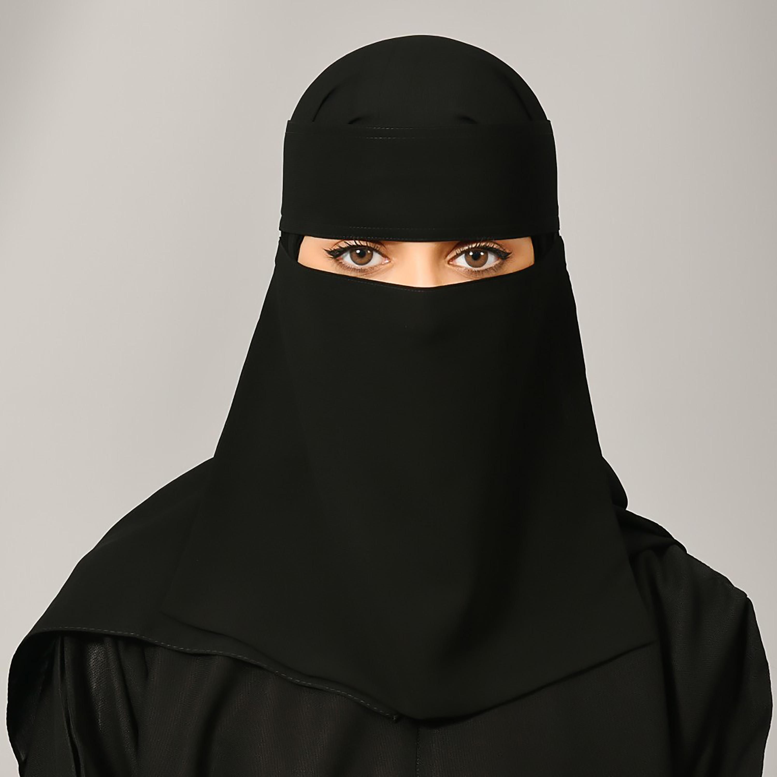 Lamha Plain Velcro Closure Niqab-women-arabicclothing-headscarf-hijab-image-1