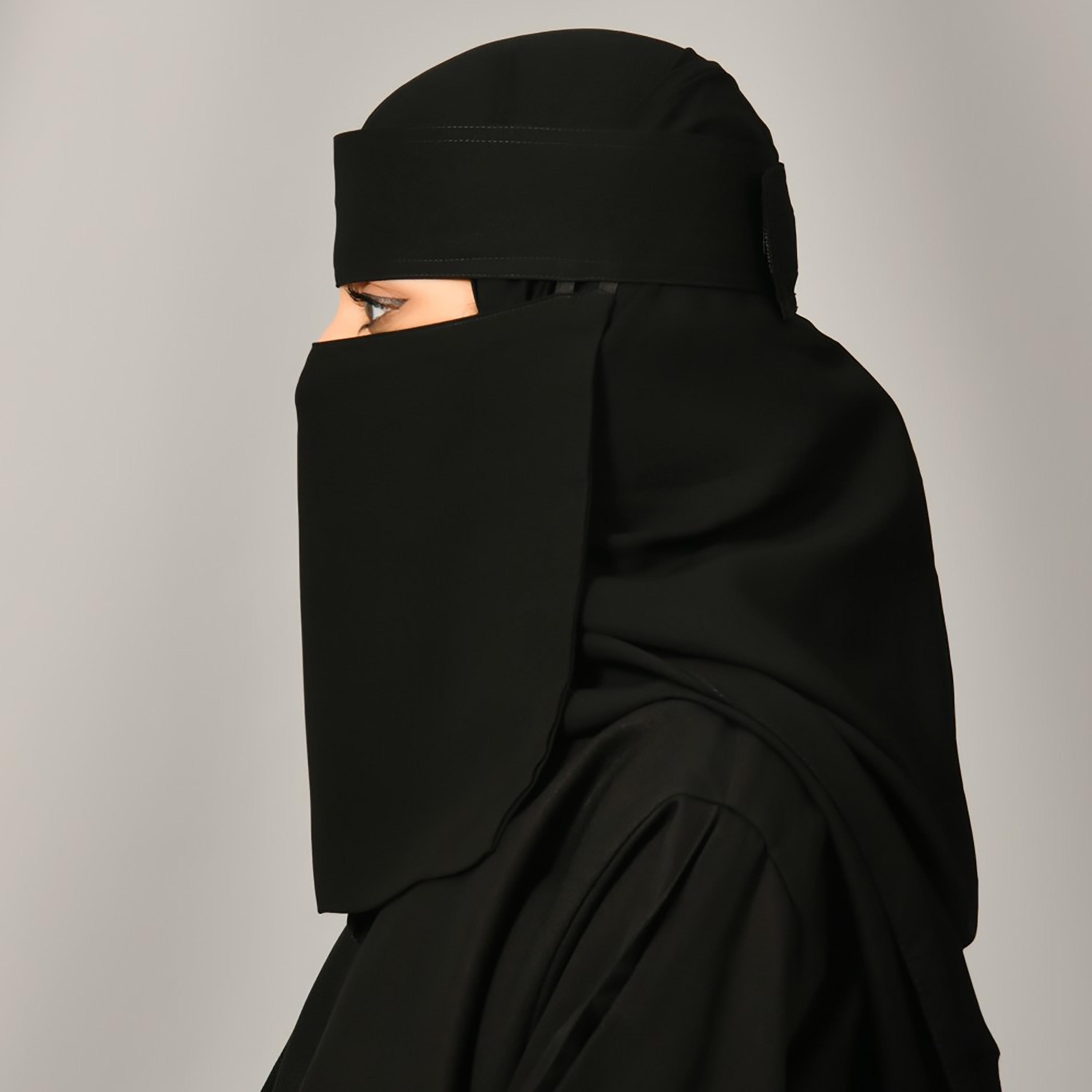 Lamha Plain Velcro Closure Niqab-women-arabicclothing-headscarf-hijab-image-2