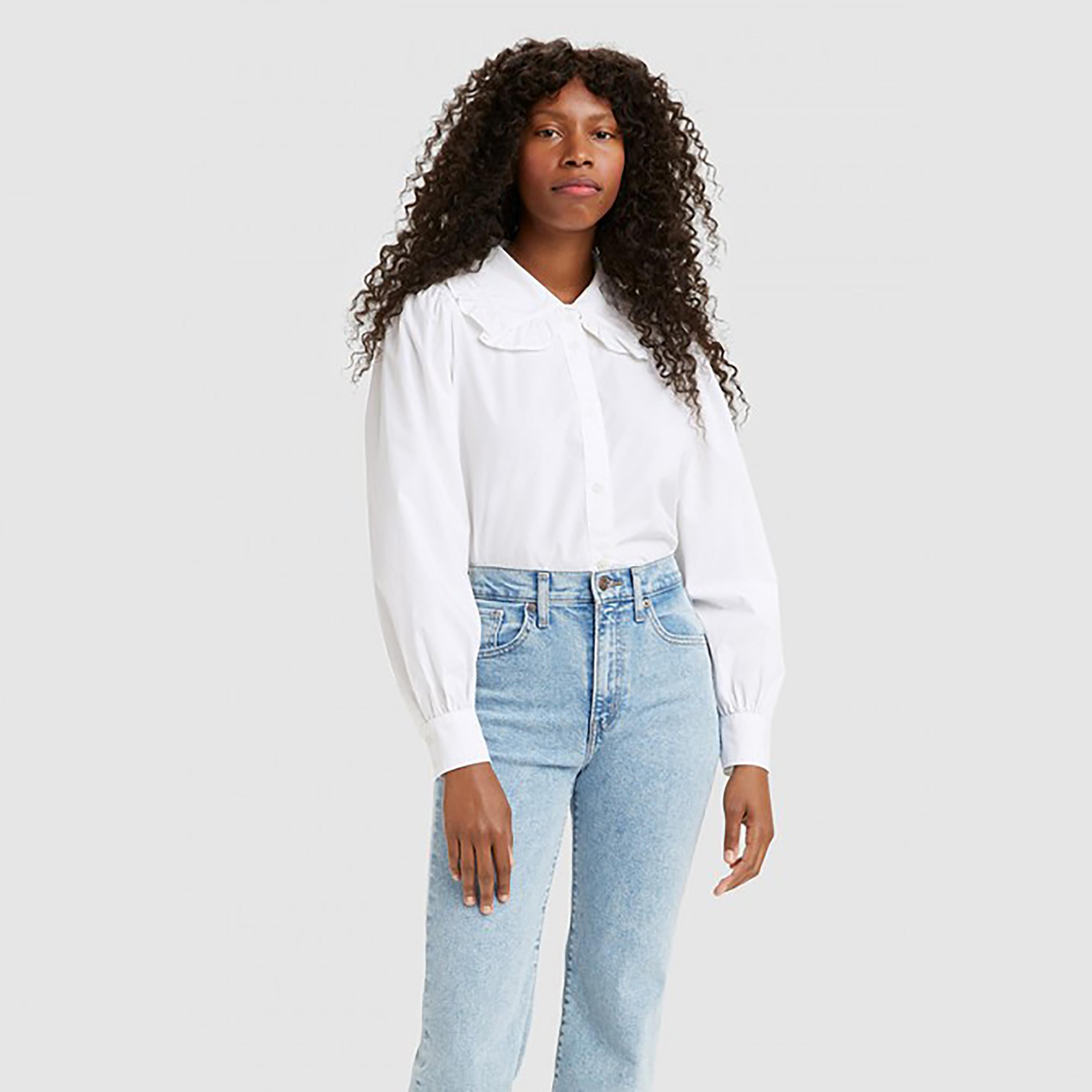 Levi's Plain Collared Long Sleeves Blouse-women-clothing-shirtsandblouses-blouses-image-1