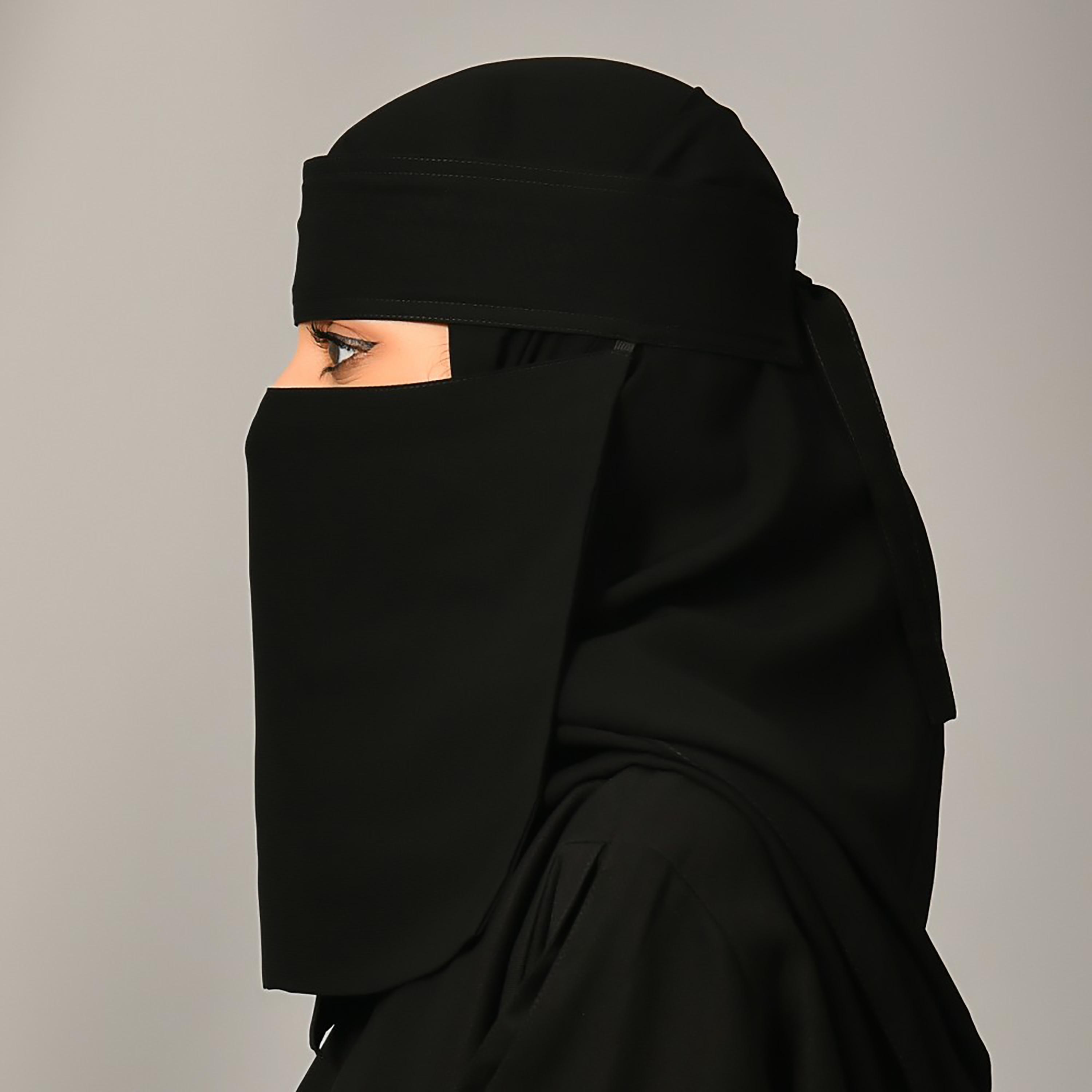 Lamha Plain Back Tie-Up Closure Niqab-women-arabicclothing-headscarf-hijab-image-2