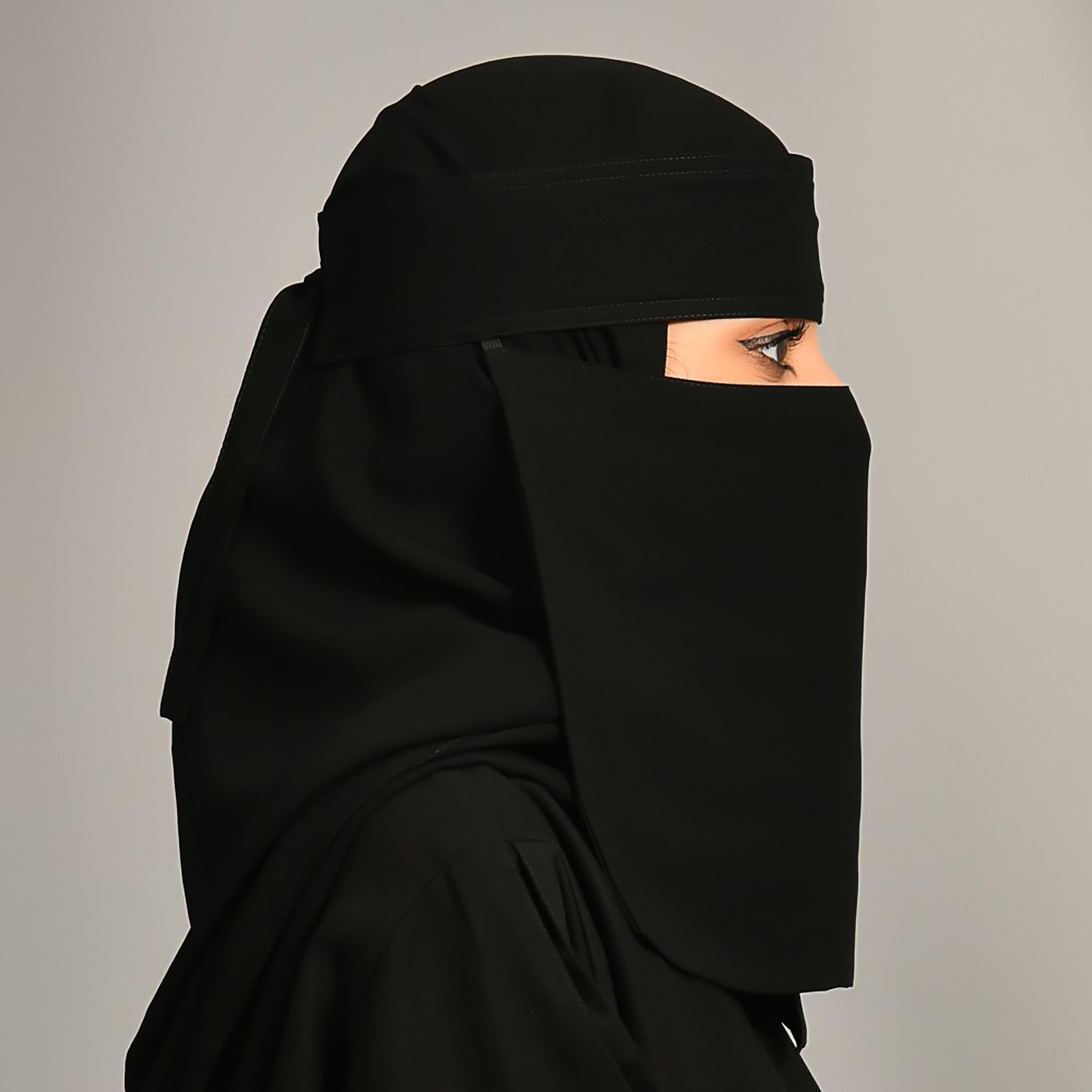 Lamha Plain Back Tie-Up Closure Niqab-women-arabicclothing-headscarf-hijab-image-3