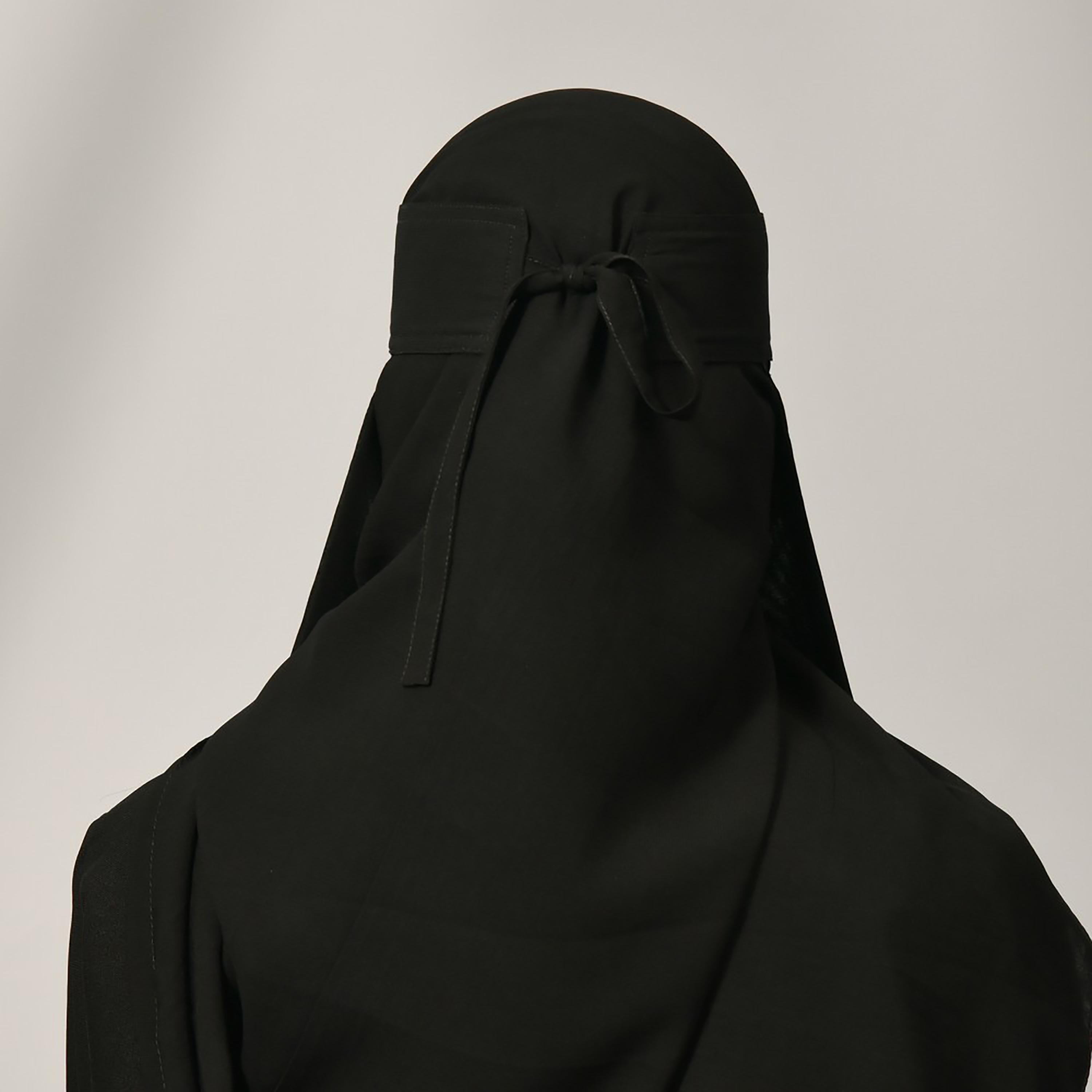 Lamha Plain Back Tie-Up Closure Niqab-women-arabicclothing-headscarf-hijab-image-4