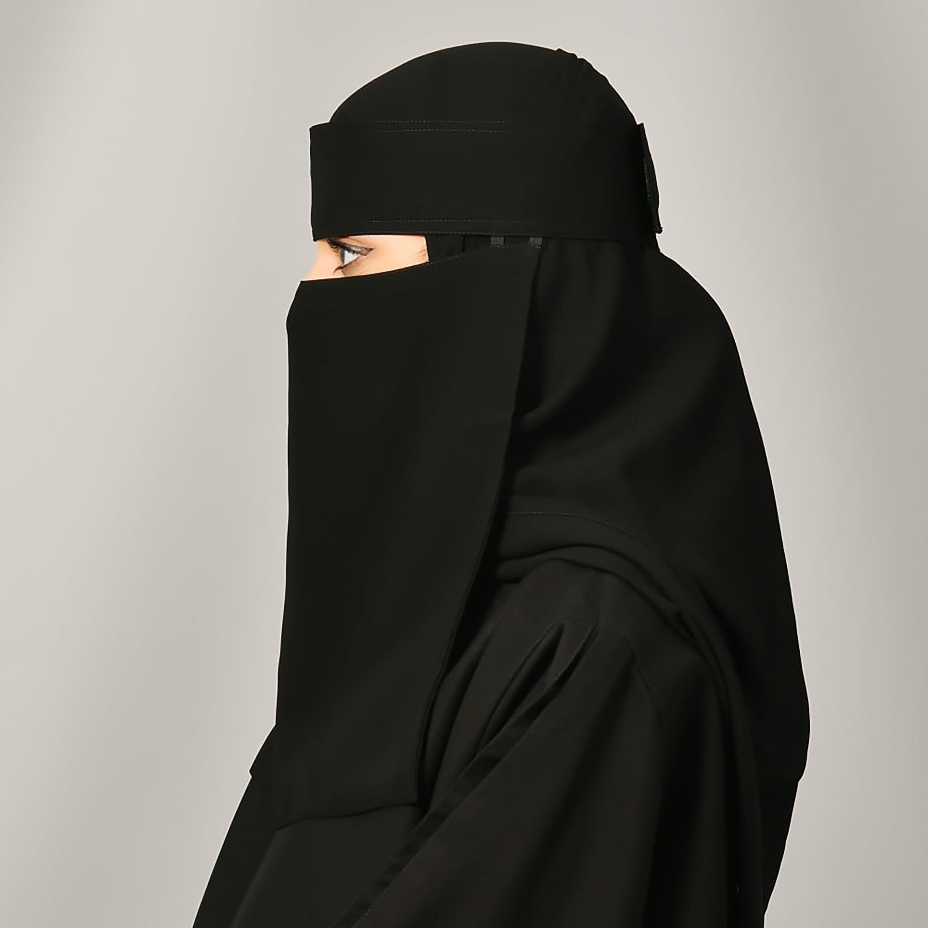 Lamha Plain Velcro Closure Niqab-women-arabicclothing-headscarf-hijab-image-2