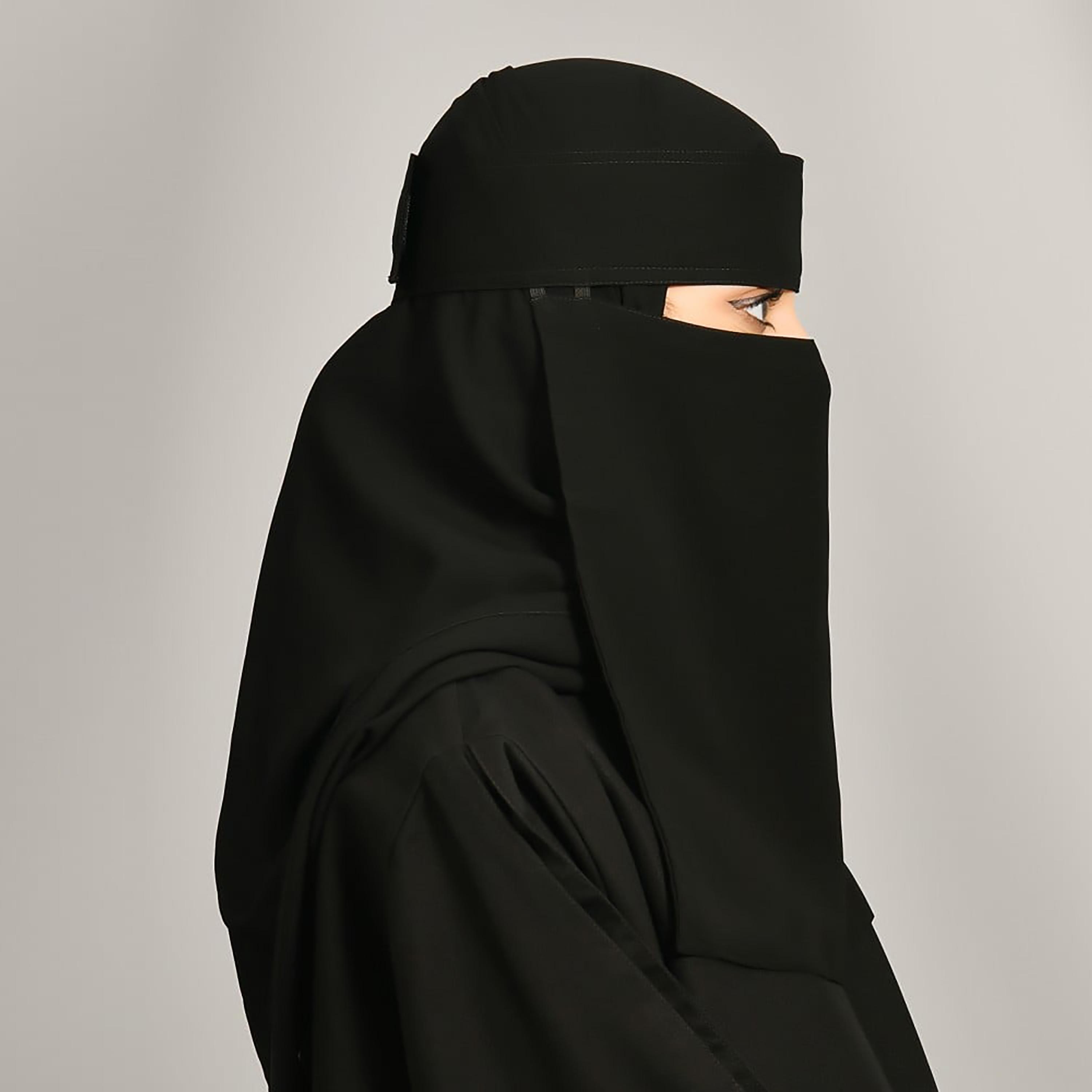 Lamha Plain Velcro Closure Niqab-women-arabicclothing-headscarf-hijab-image-3