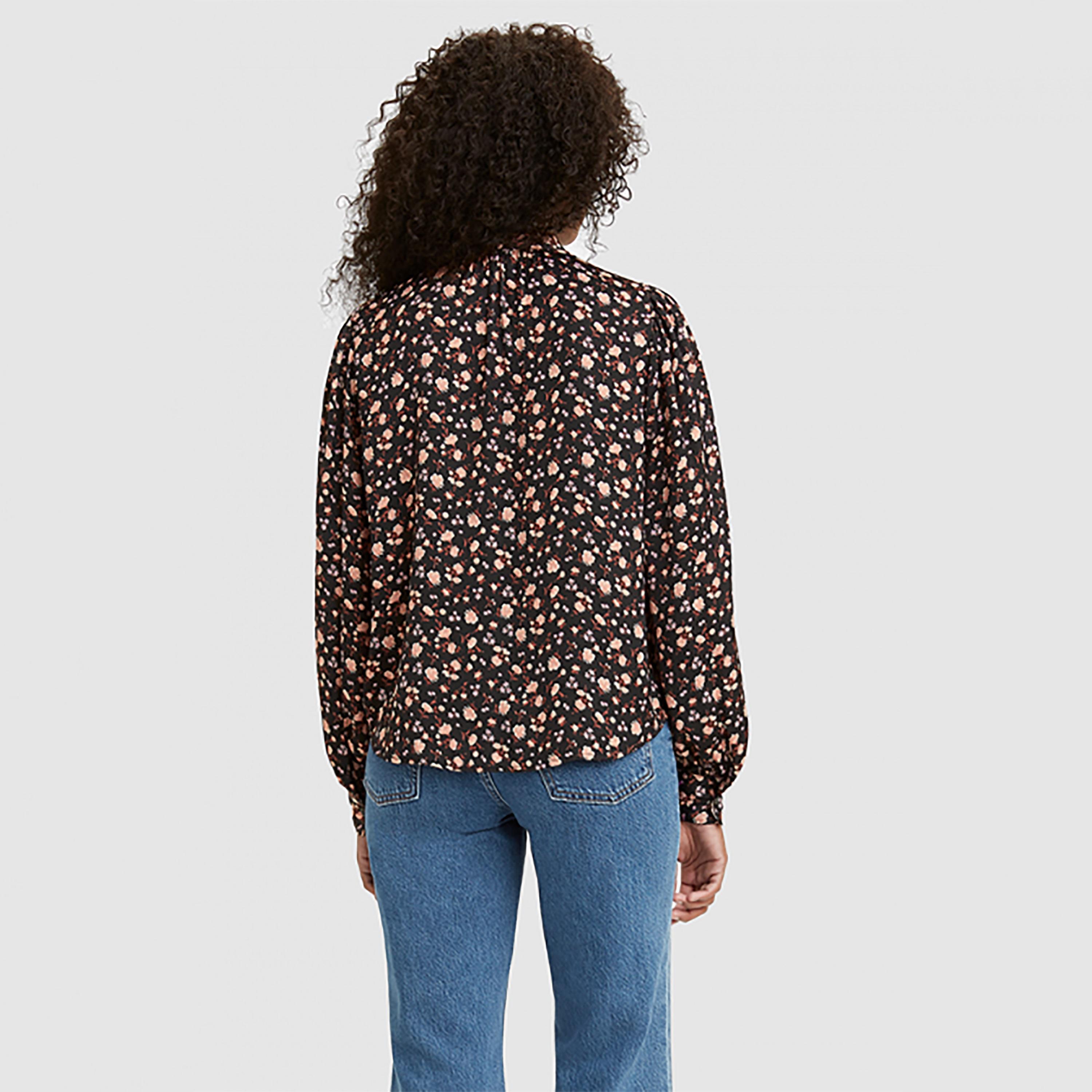 Levi's Floral Tie-Up Neck Long Sleeves Blouse-women-clothing-shirtsandblouses-blouses-image-2