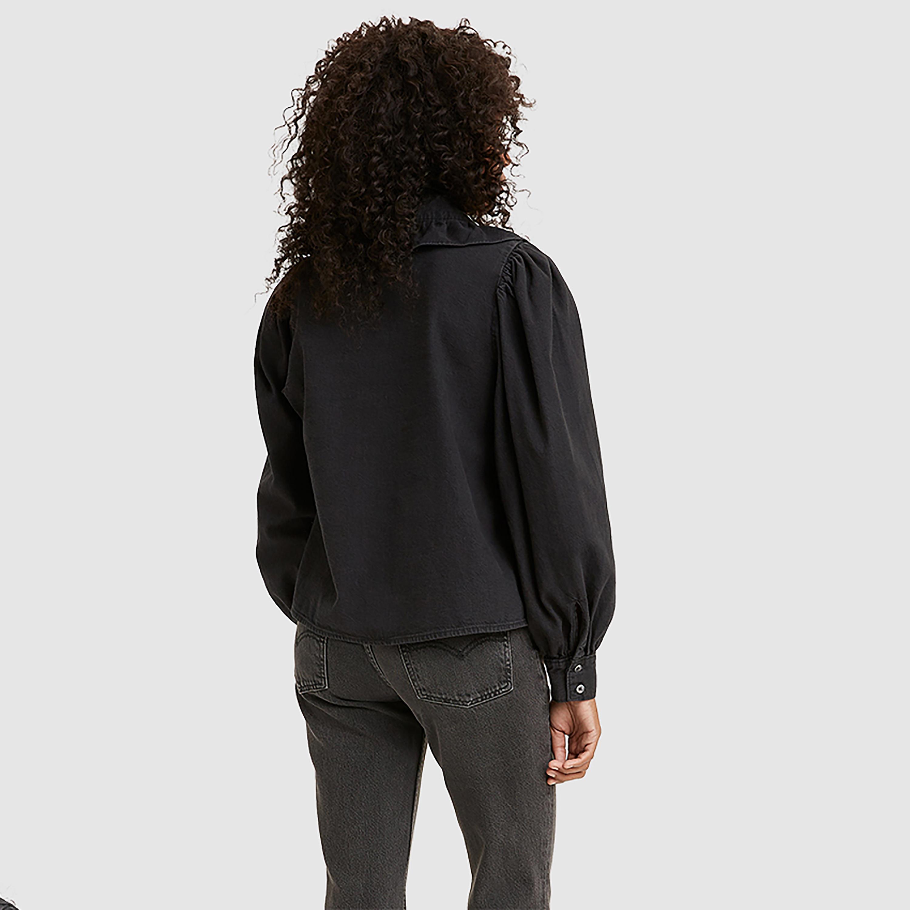 بلوزة بأكمام طويلة ذو ياقة منتفخة سادة من ليفايز-women-clothing-shirtsandblouses-blouses-image-2