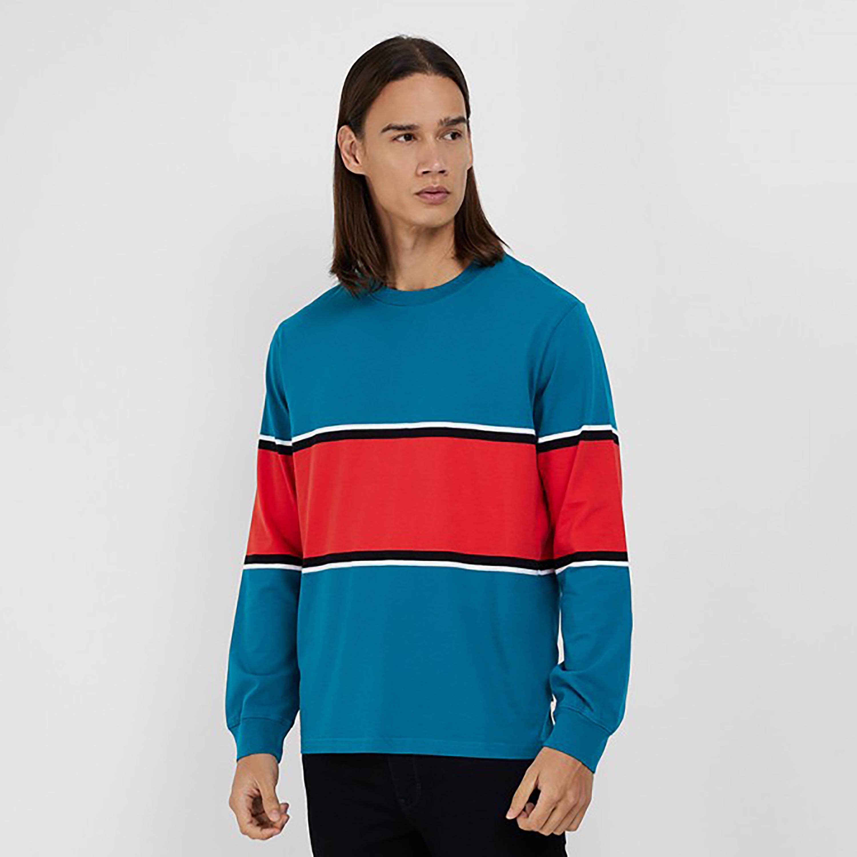 تي شيرت من ليفايز بأكمام طويلة و ياقة مستديرة مع كلر بلوك-men-clothing-tshirtsandpolos-tshirts-image-1
