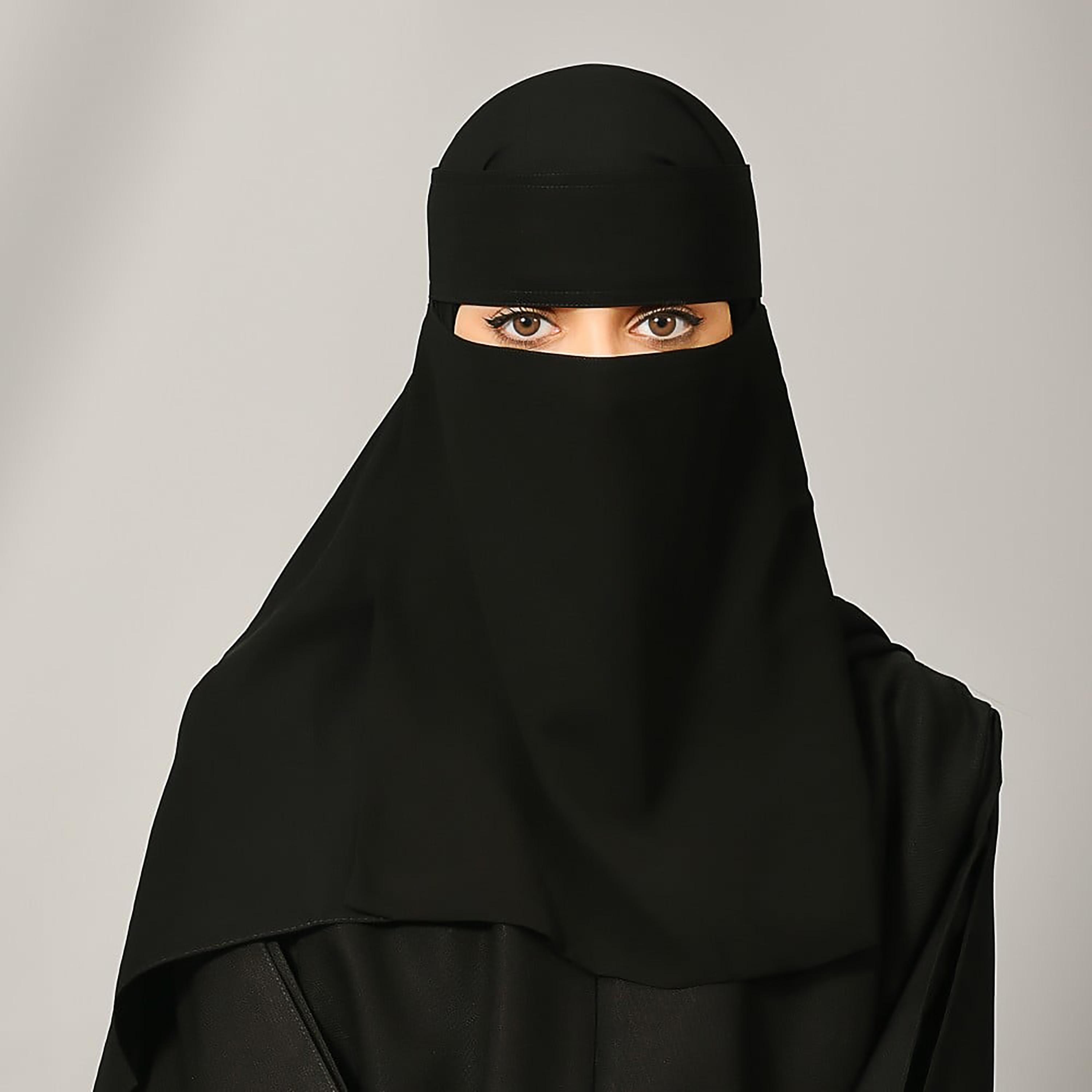 Lamha Plain Velcro Closure Niqab-women-arabicclothing-headscarf-hijab-image-1