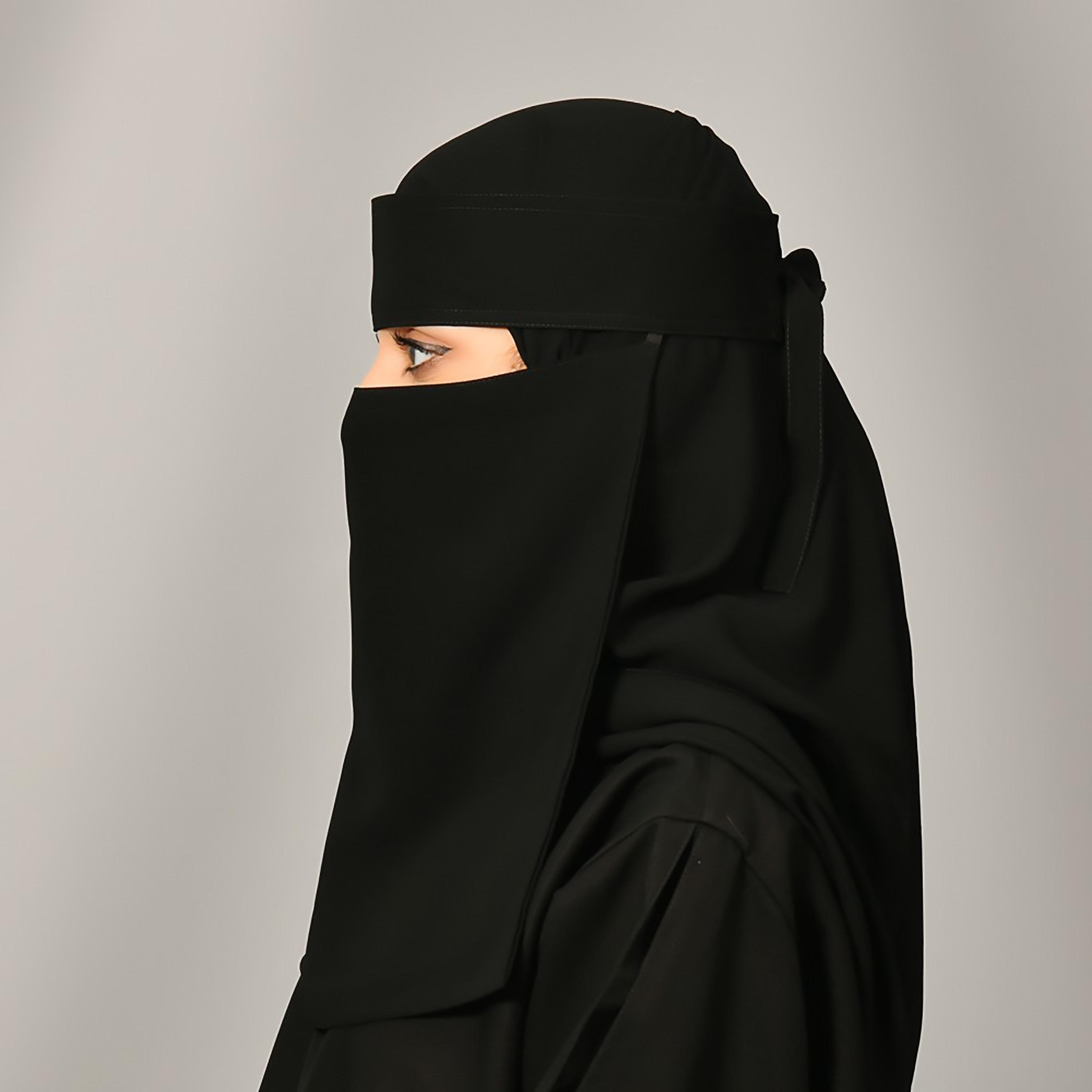 Lamha Plain Back Tie-Up Closure Niqab-women-arabicclothing-headscarf-hijab-image-2