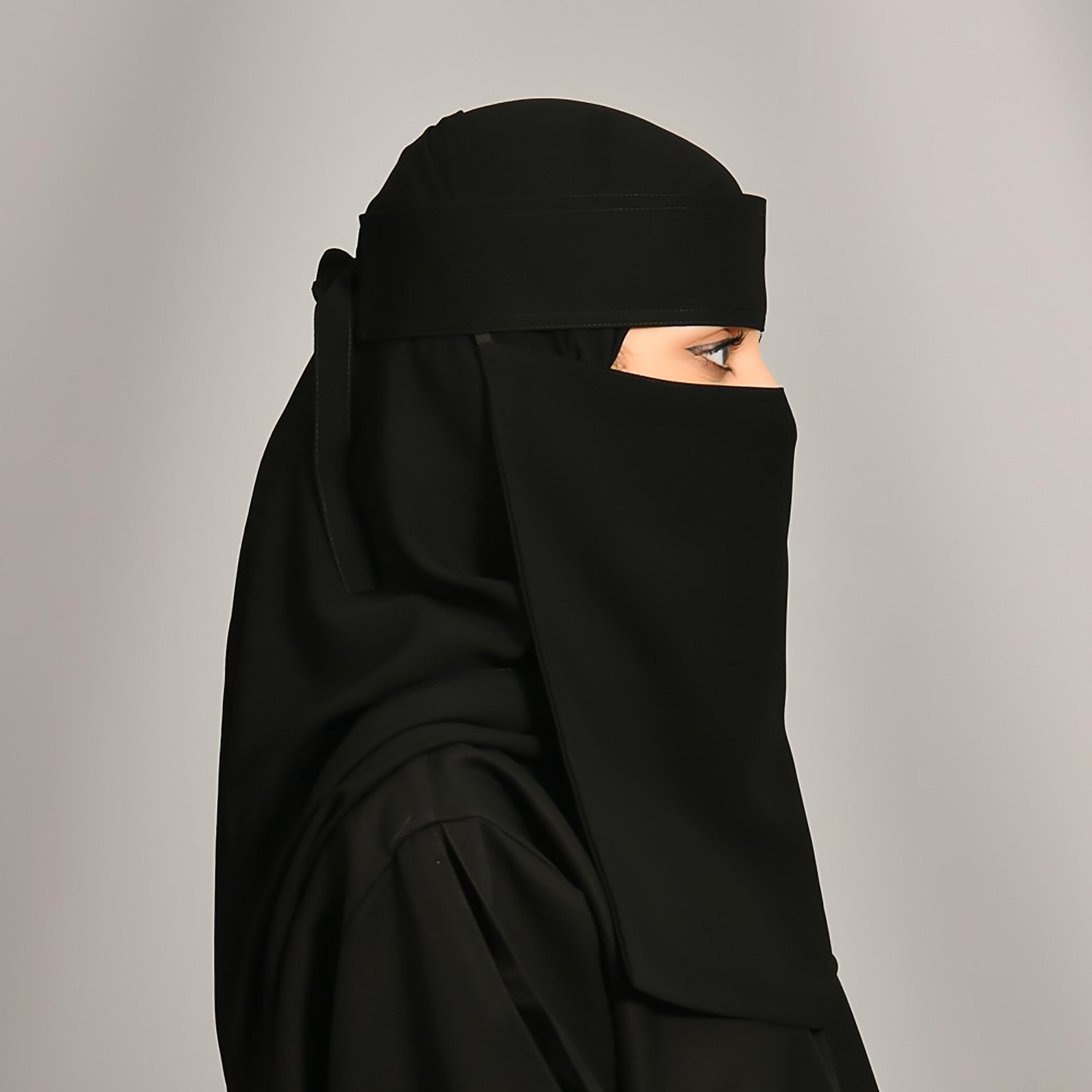 Lamha Plain Back Tie-Up Closure Niqab-women-arabicclothing-headscarf-hijab-image-3