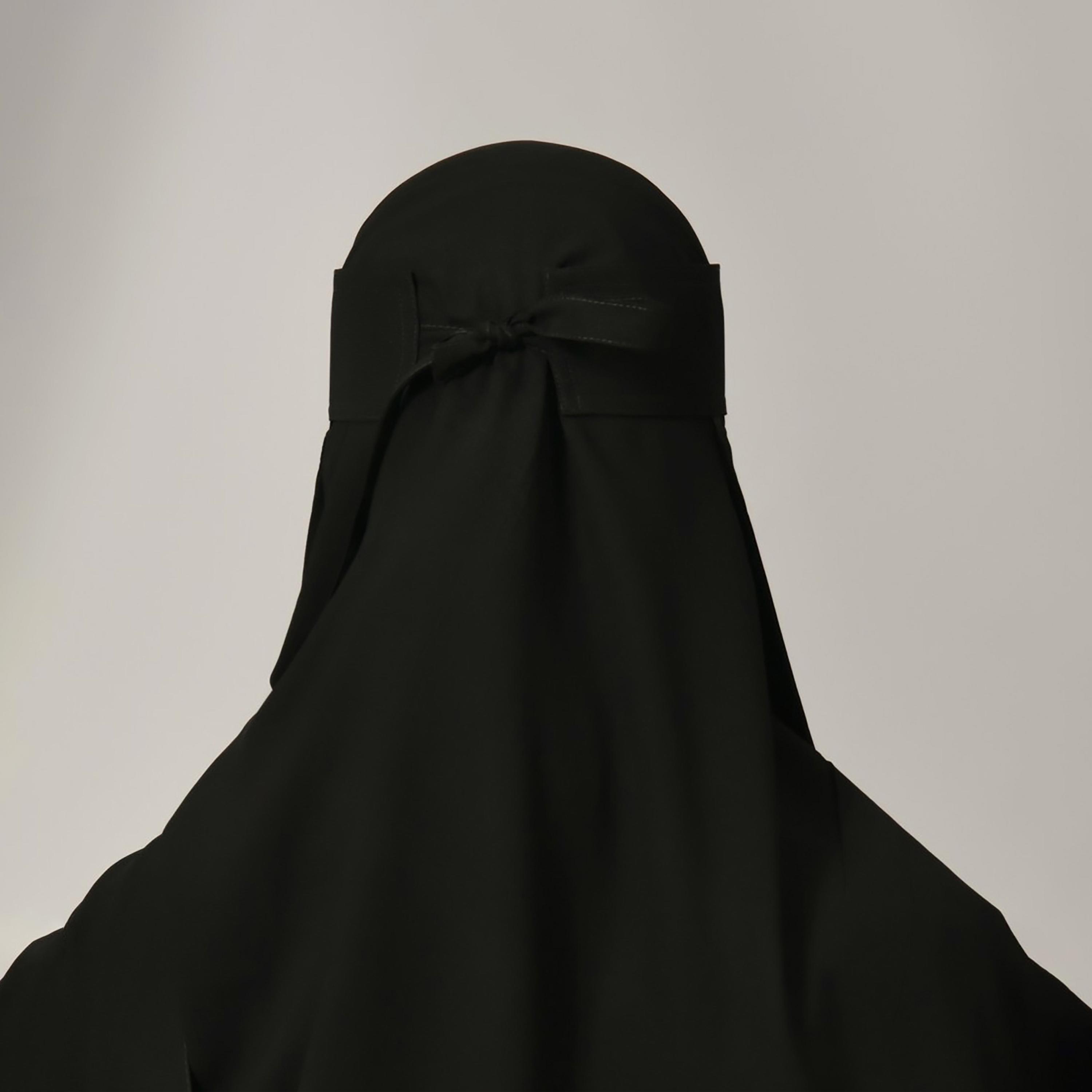 Lamha Plain Back Tie-Up Closure Niqab-women-arabicclothing-headscarf-hijab-image-4