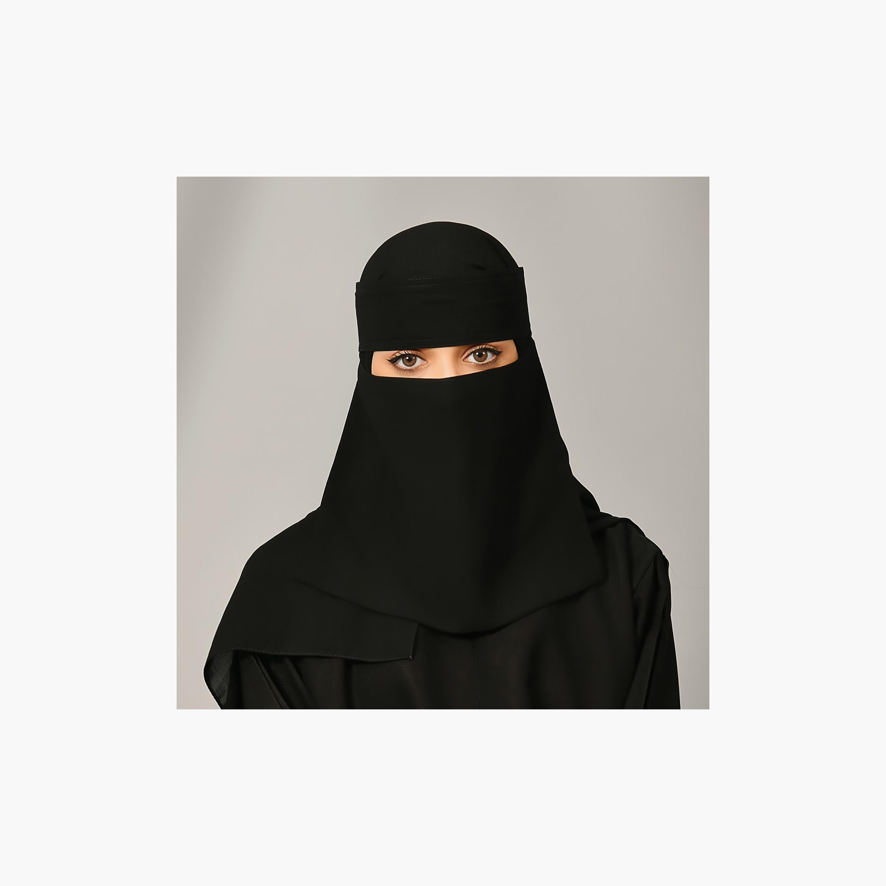 Lamha Plain Velcro Closure Niqab-women-arabicclothing-headscarf-hijab-image-1