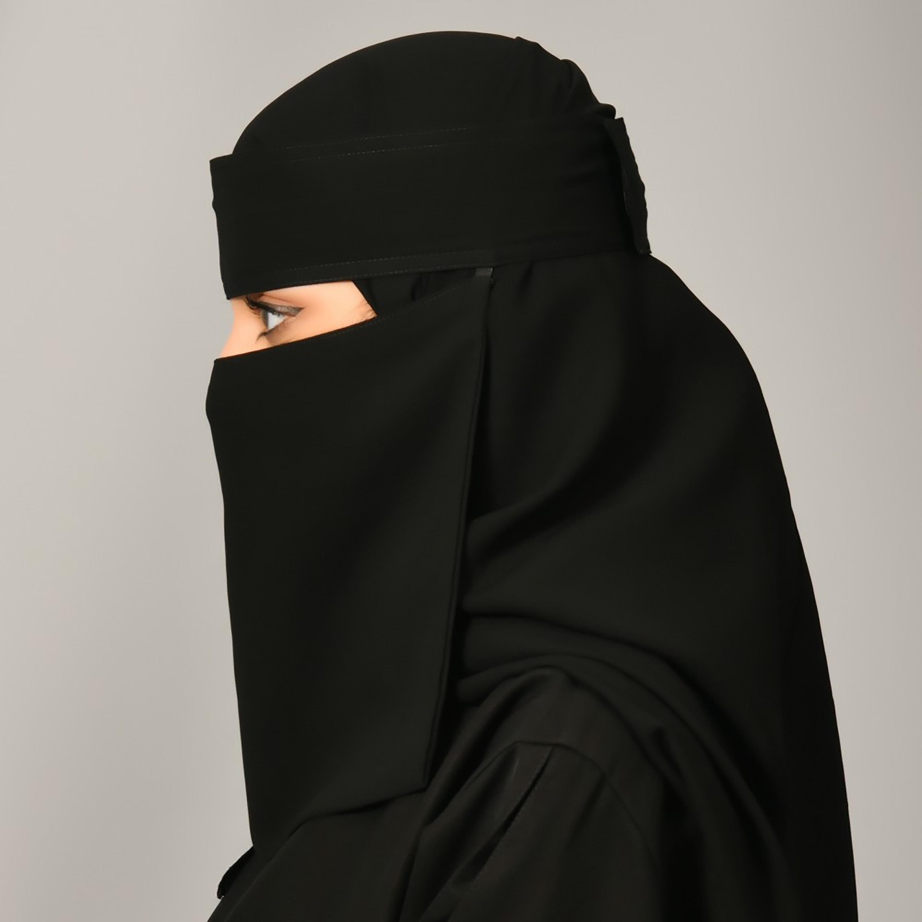 Lamha Plain Velcro Closure Niqab-women-arabicclothing-headscarf-hijab-image-2