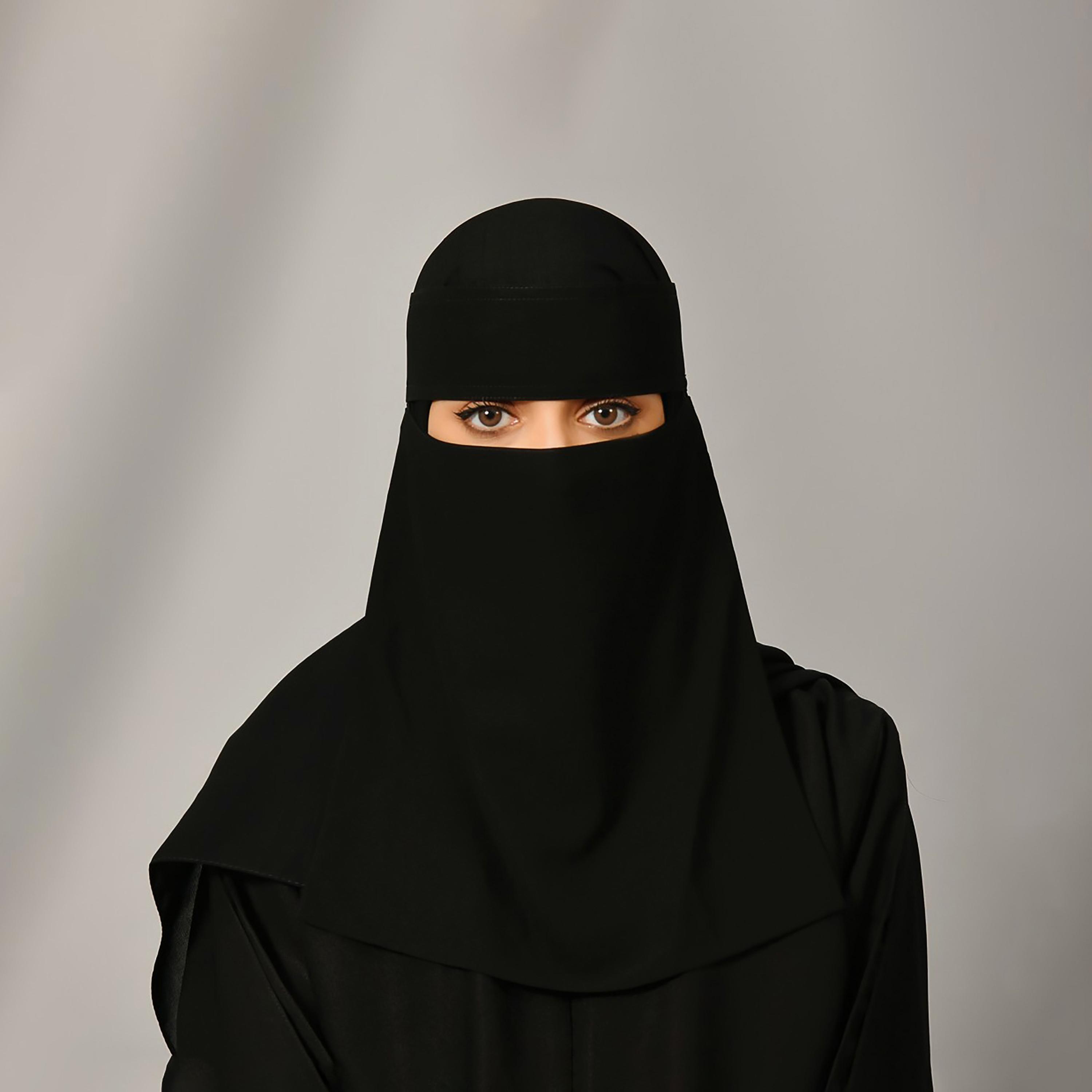 Lamha Plain Back Tie-Up Closure Niqab-women-arabicclothing-headscarf-hijab-image-1