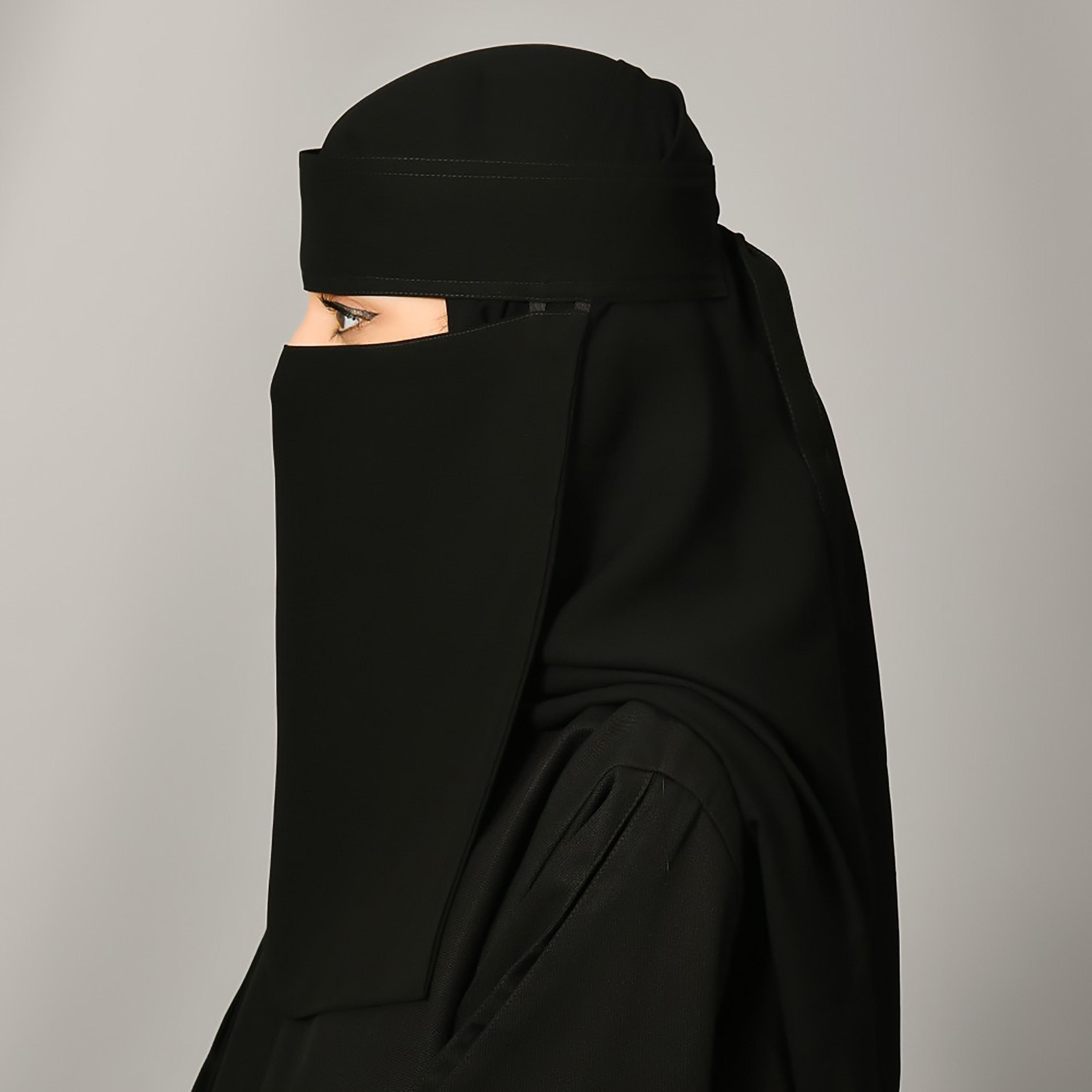 Lamha Plain Back Tie-Up Closure Niqab-women-arabicclothing-headscarf-hijab-image-2