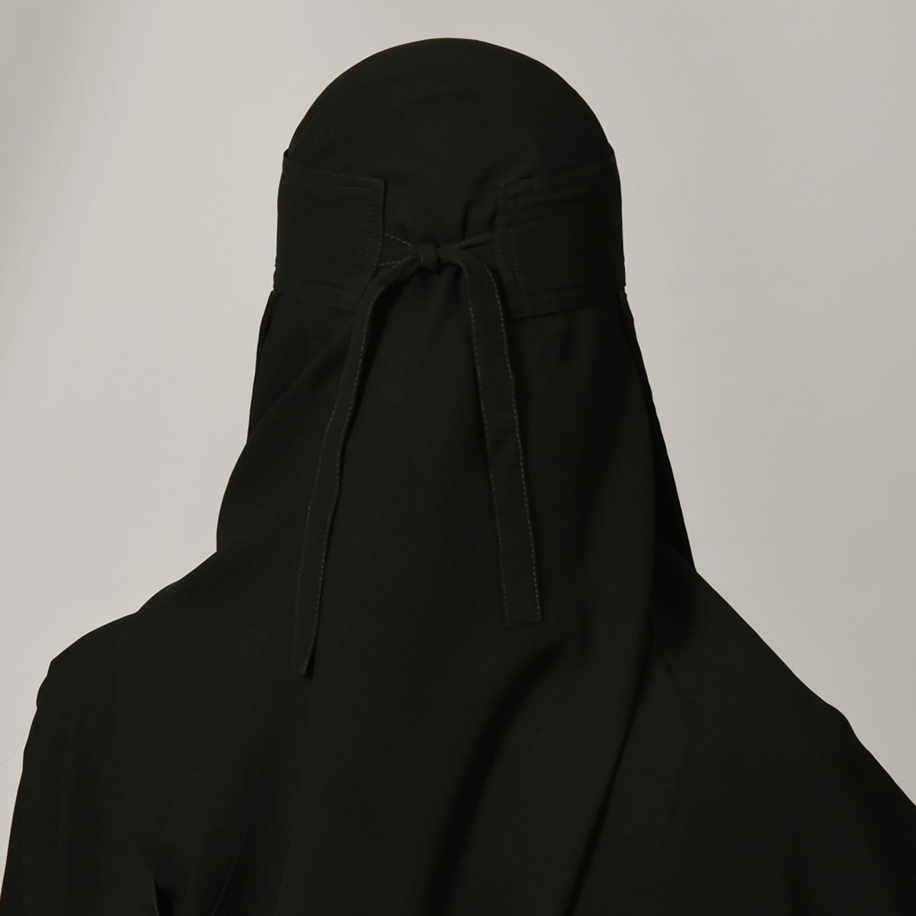 Lamha Plain Back Tie-Up Closure Niqab-women-arabicclothing-headscarf-hijab-image-3