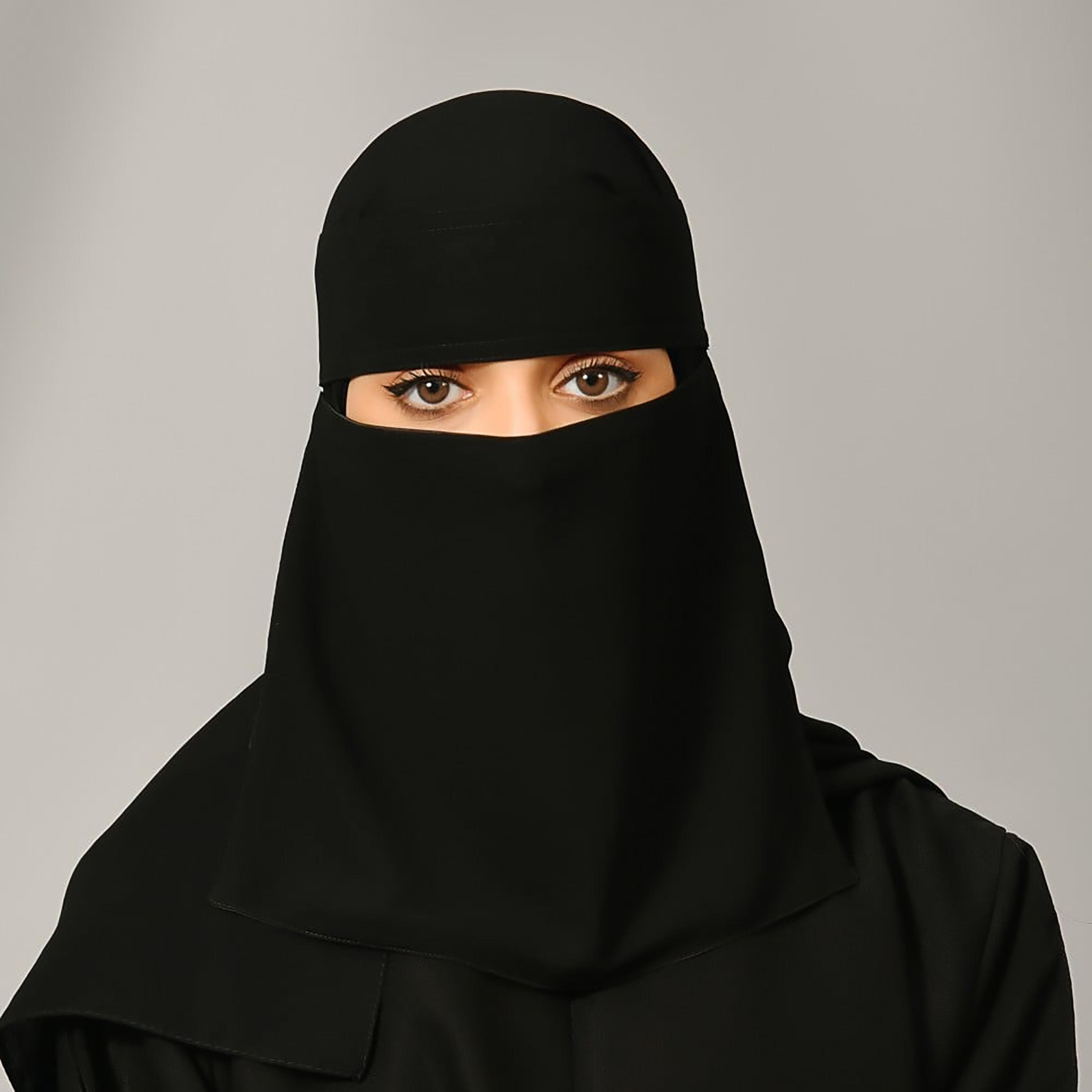 Lamha Plain Back Tie-Up Closure Niqab-women-arabicclothing-headscarf-hijab-image-1