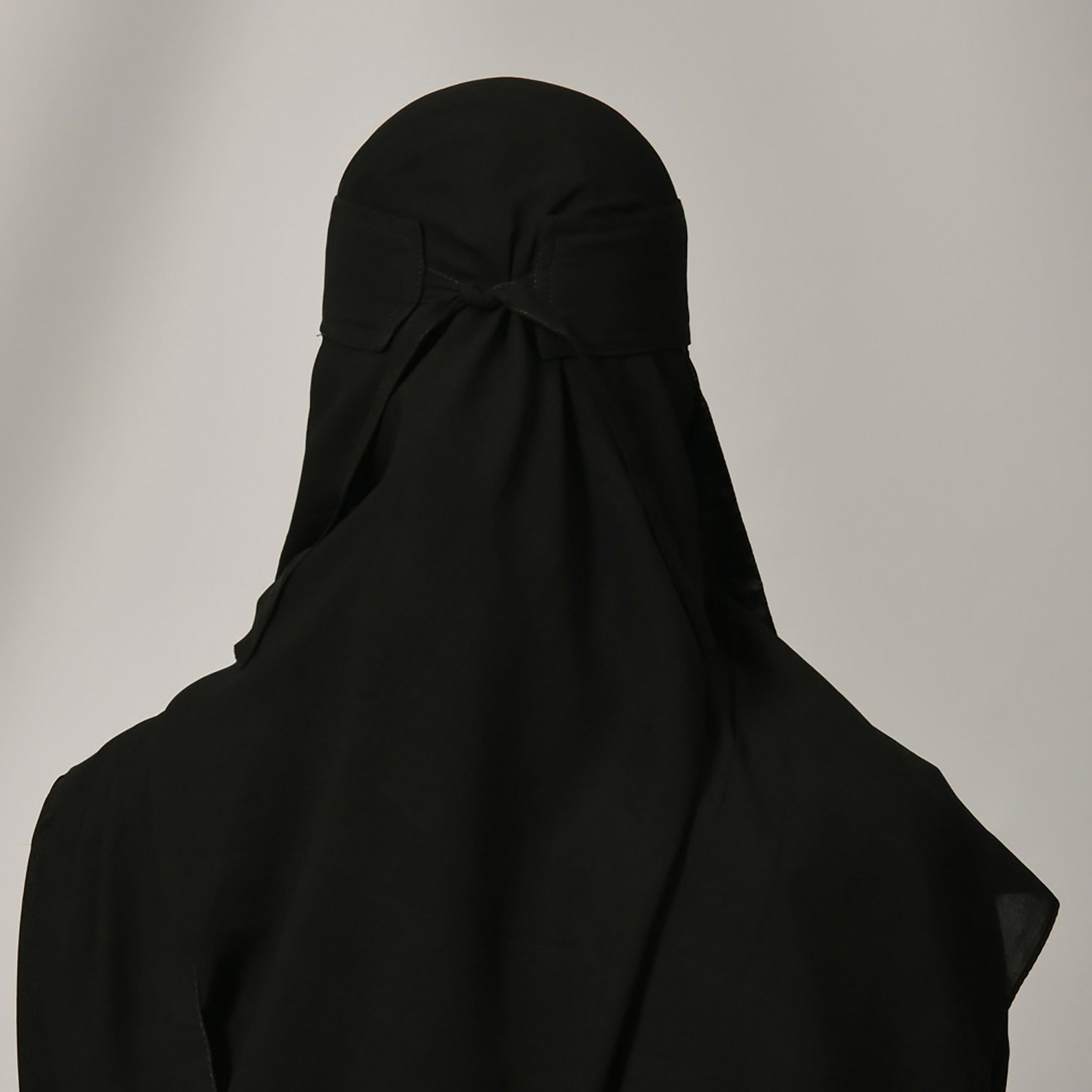 Lamha Plain Back Tie-Up Closure Niqab-women-arabicclothing-headscarf-hijab-image-3