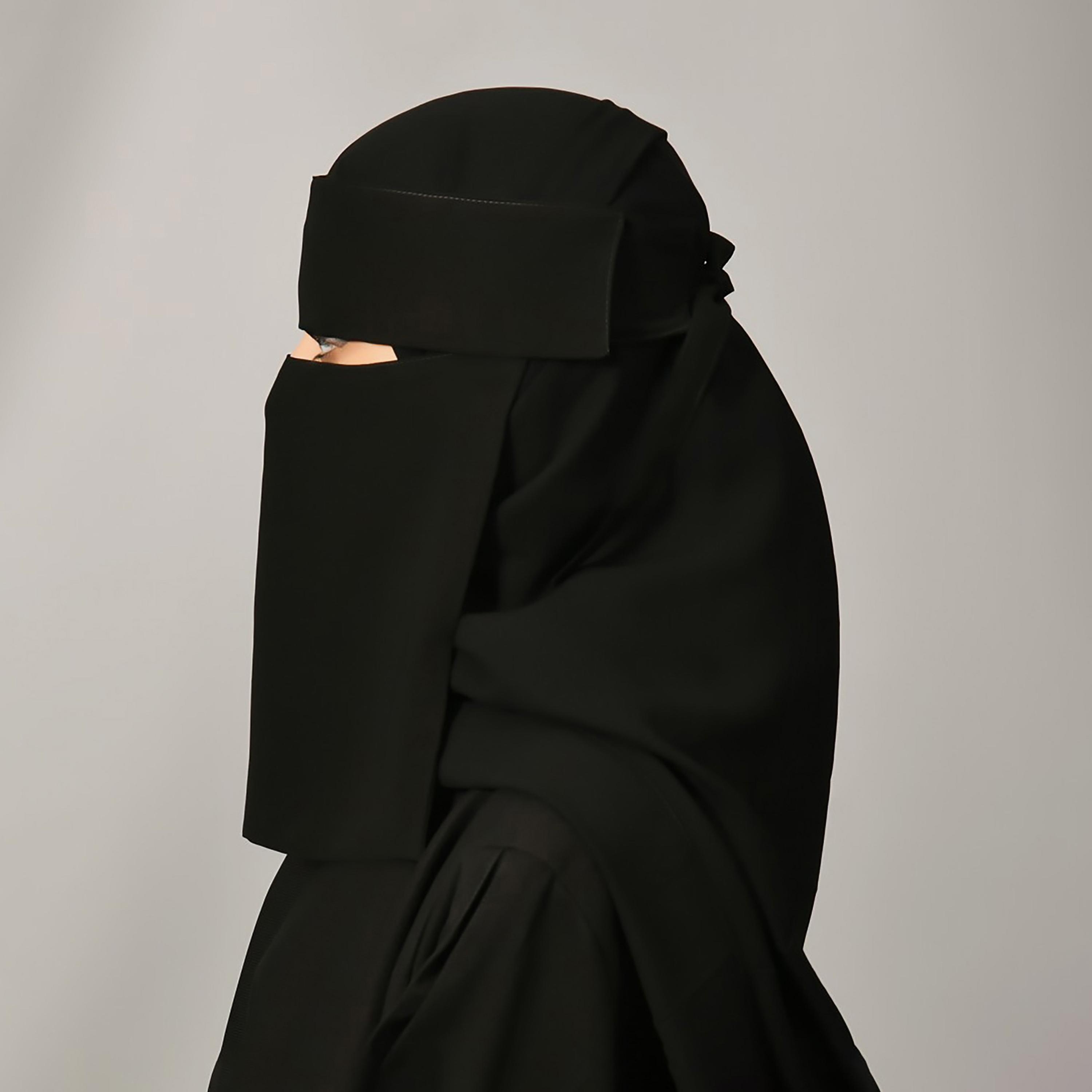 Lamha Plain Back Tie-Up Closure Niqab-women-arabicclothing-headscarf-hijab-image-2