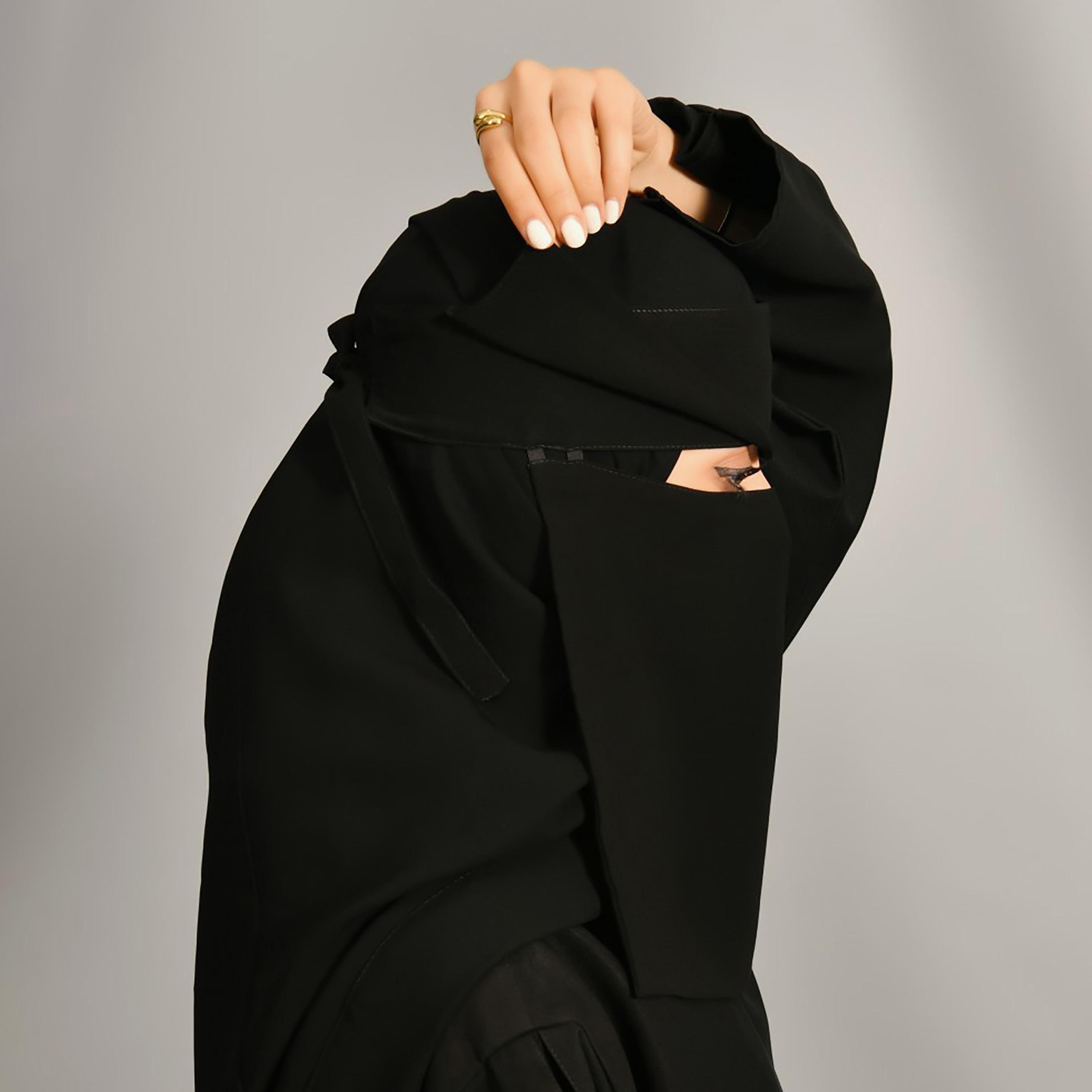 Lamha Plain Back Tie-Up Closure Niqab-women-arabicclothing-headscarf-hijab-image-4