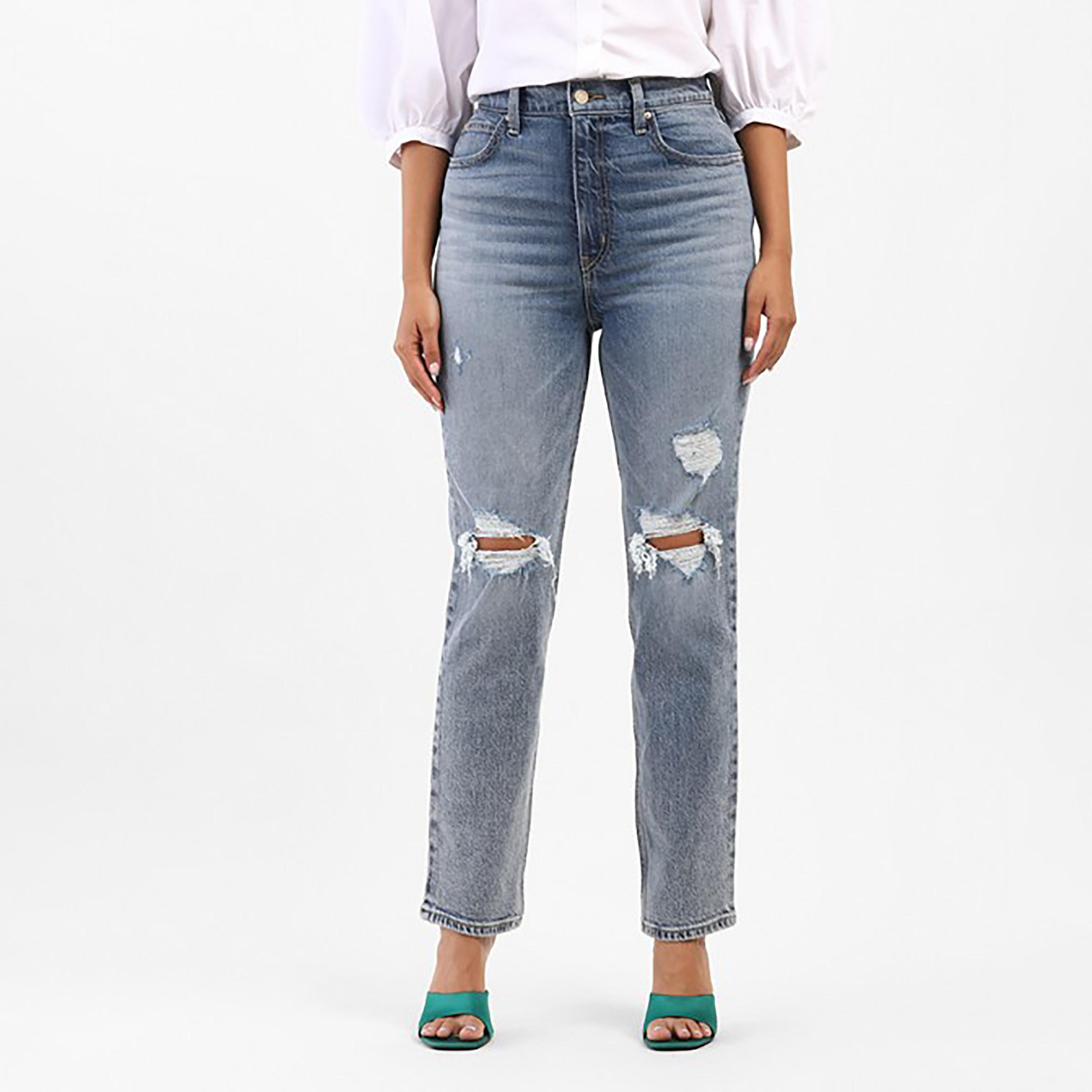 Levi's 70S Blue Slim Fit High-Rise Slash Knee Jeans-women-clothing-bottoms-jeans-image-1
