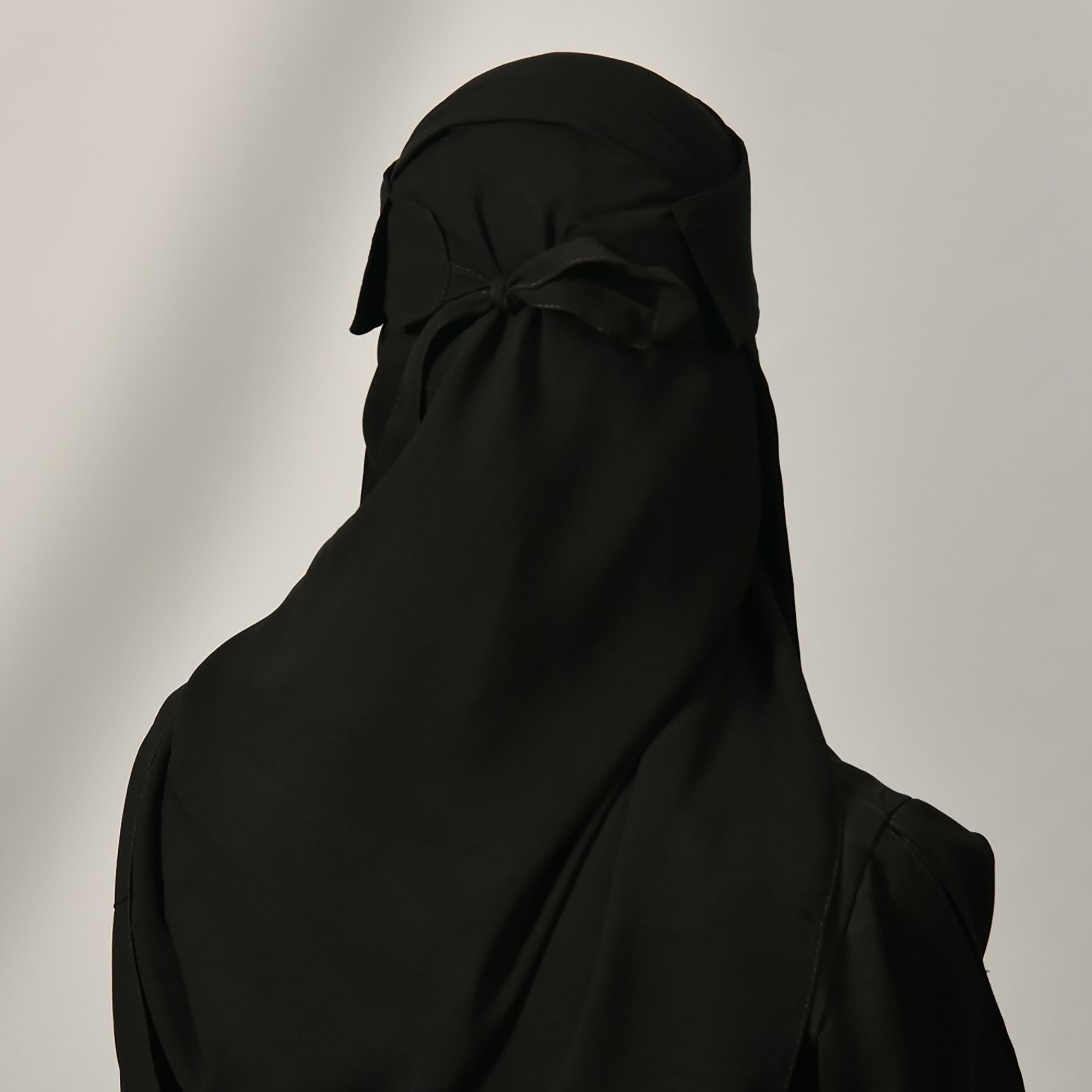 Lamha Plain Back Tie-Up Closure Niqab-women-arabicclothing-headscarf-hijab-image-3