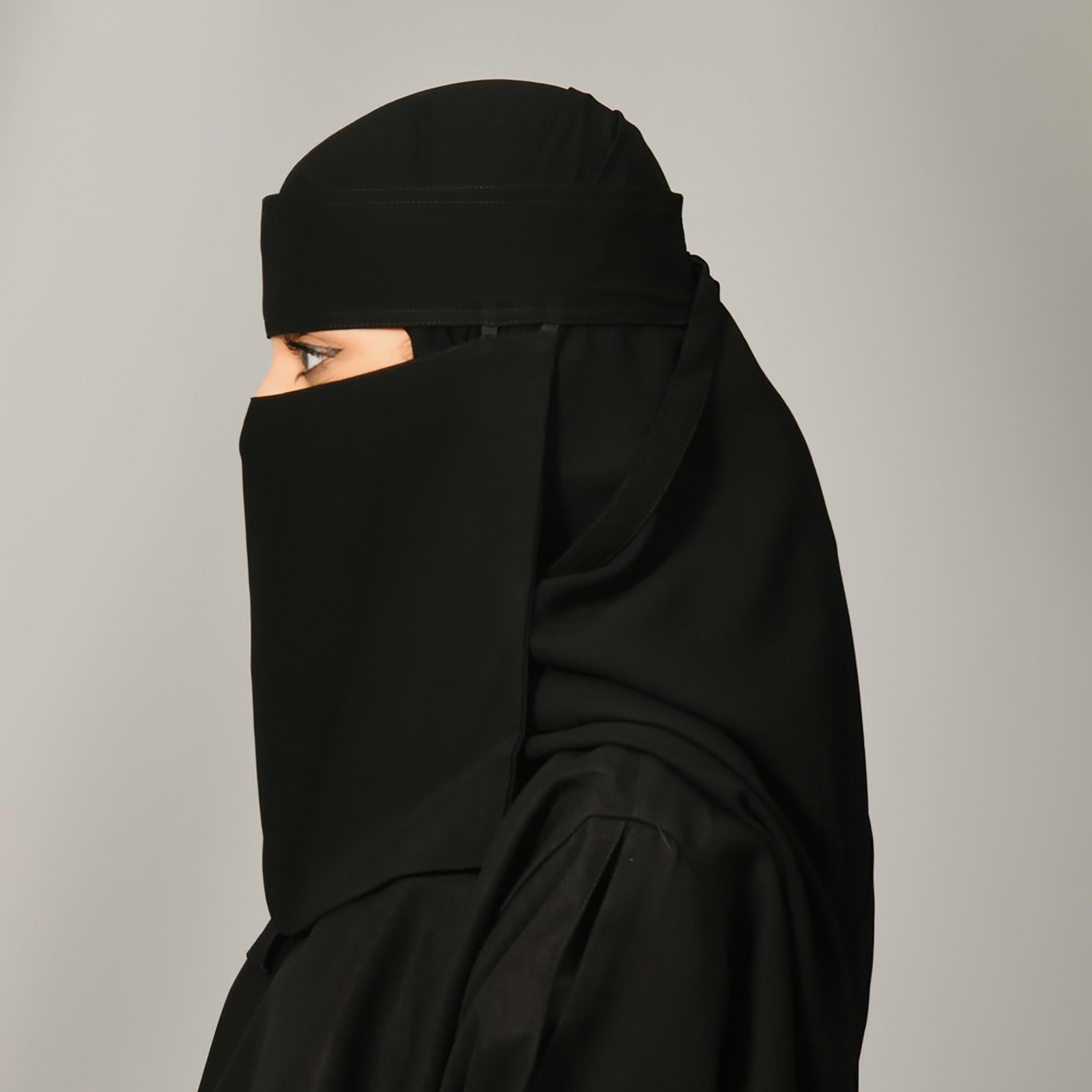 Lamha Plain Back Tie-Up Closure Niqab-women-arabicclothing-headscarf-hijab-image-2