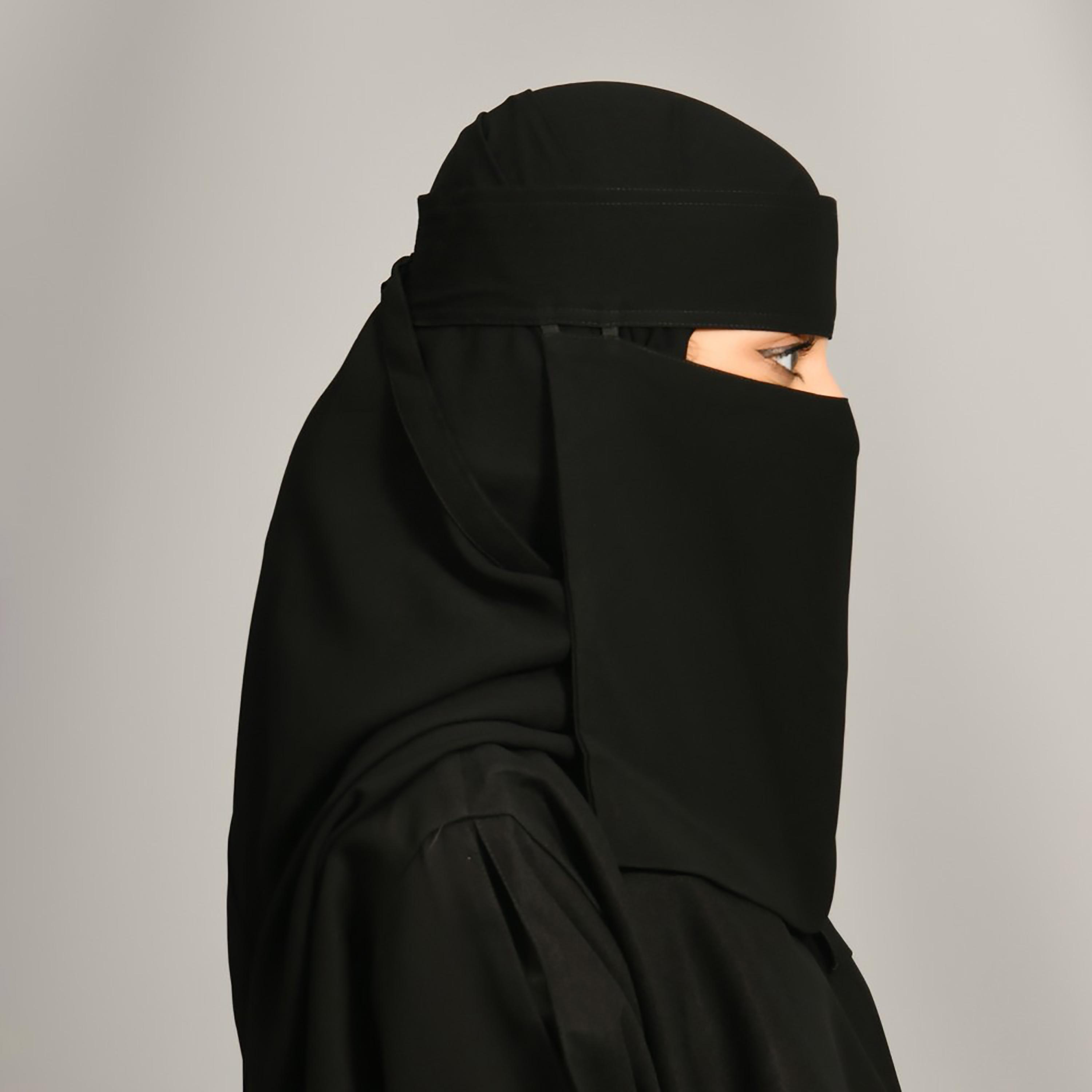 Lamha Plain Back Tie-Up Closure Niqab-women-arabicclothing-headscarf-hijab-image-3