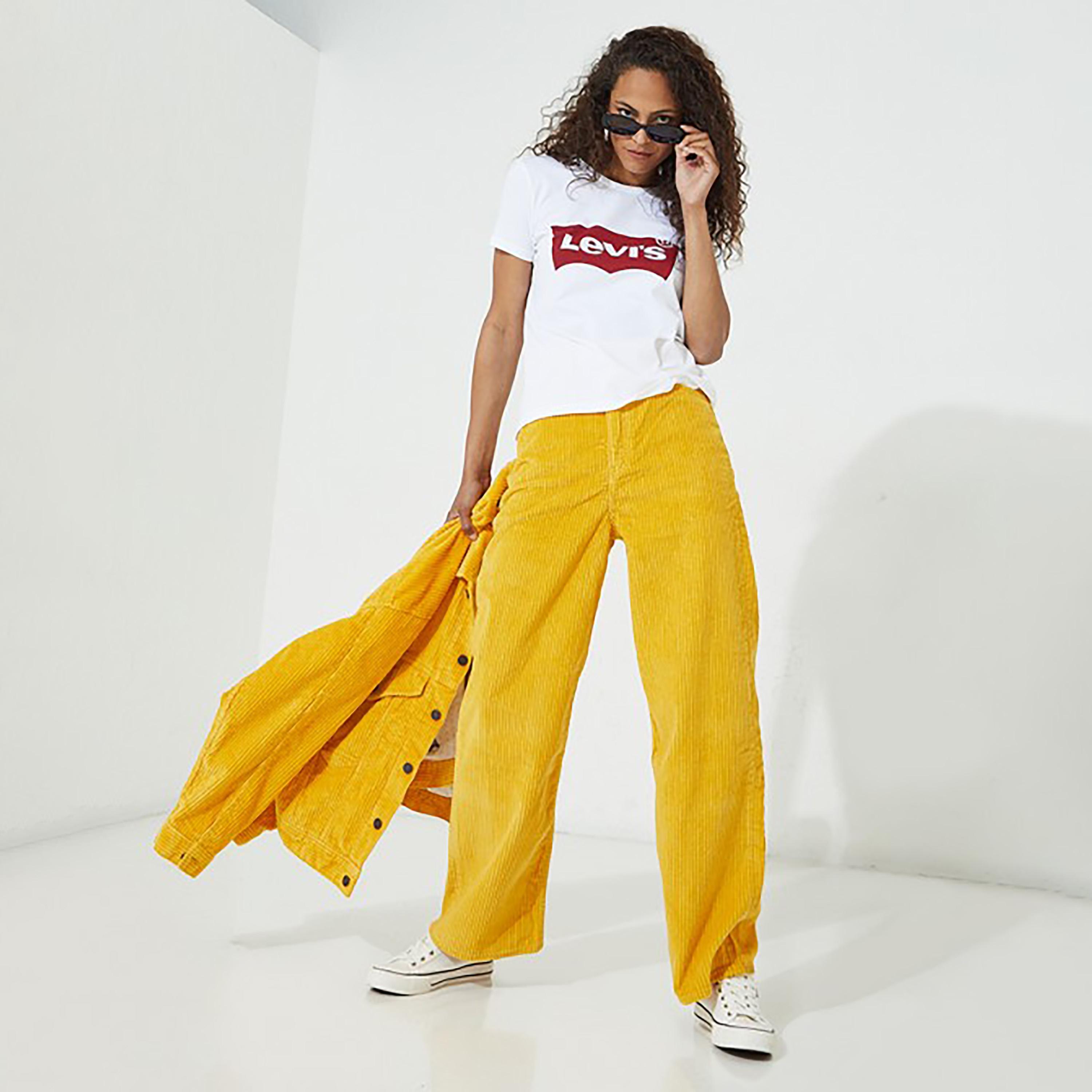 Levi's Yellow Slim Fit Mid-Rise Corduroy Jeans-women-clothing-bottoms-jeans-image-4