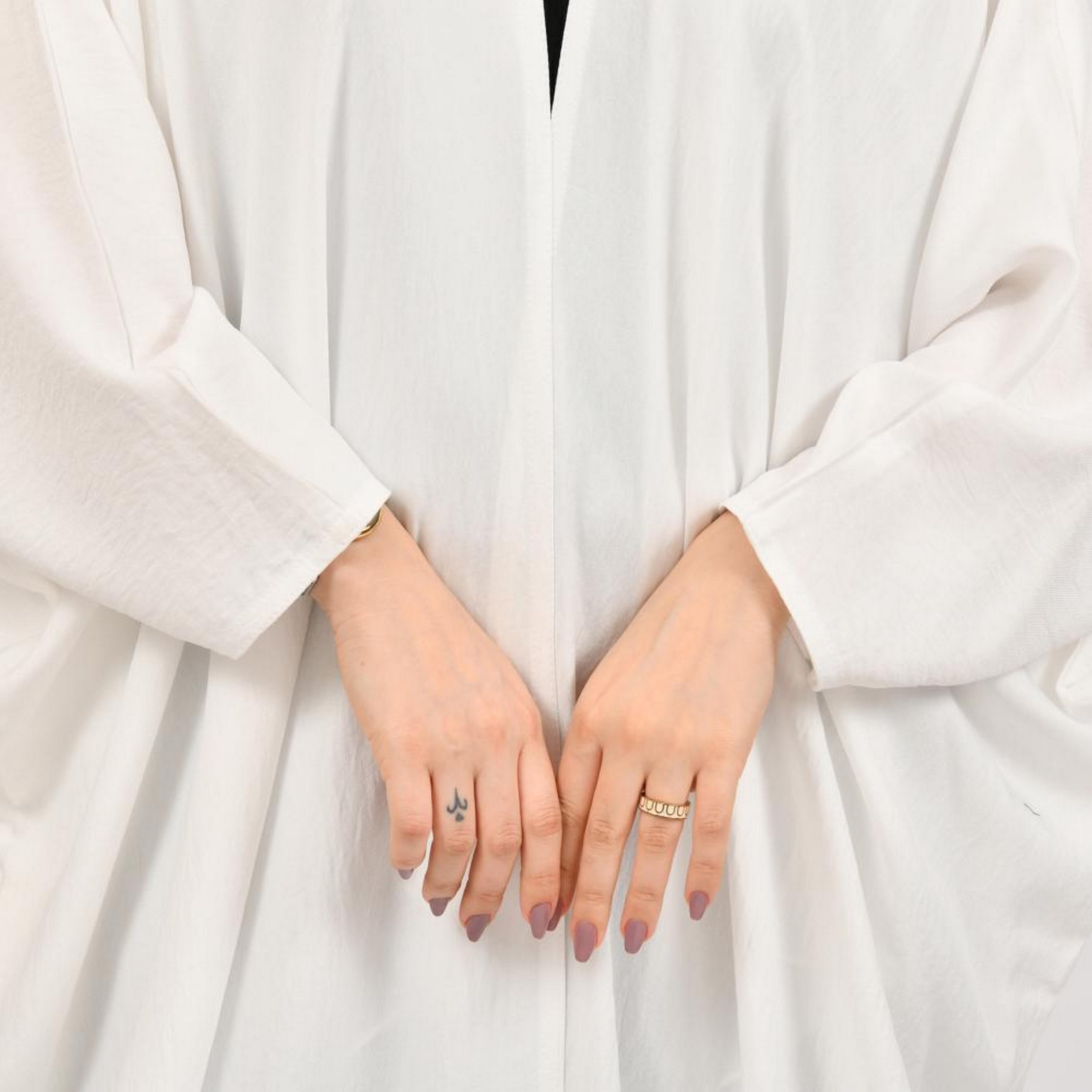 Beyond Abaya White Jacquard Women's Bisht Abaya with Hijab-women-arabicclothing-abayas-image-3