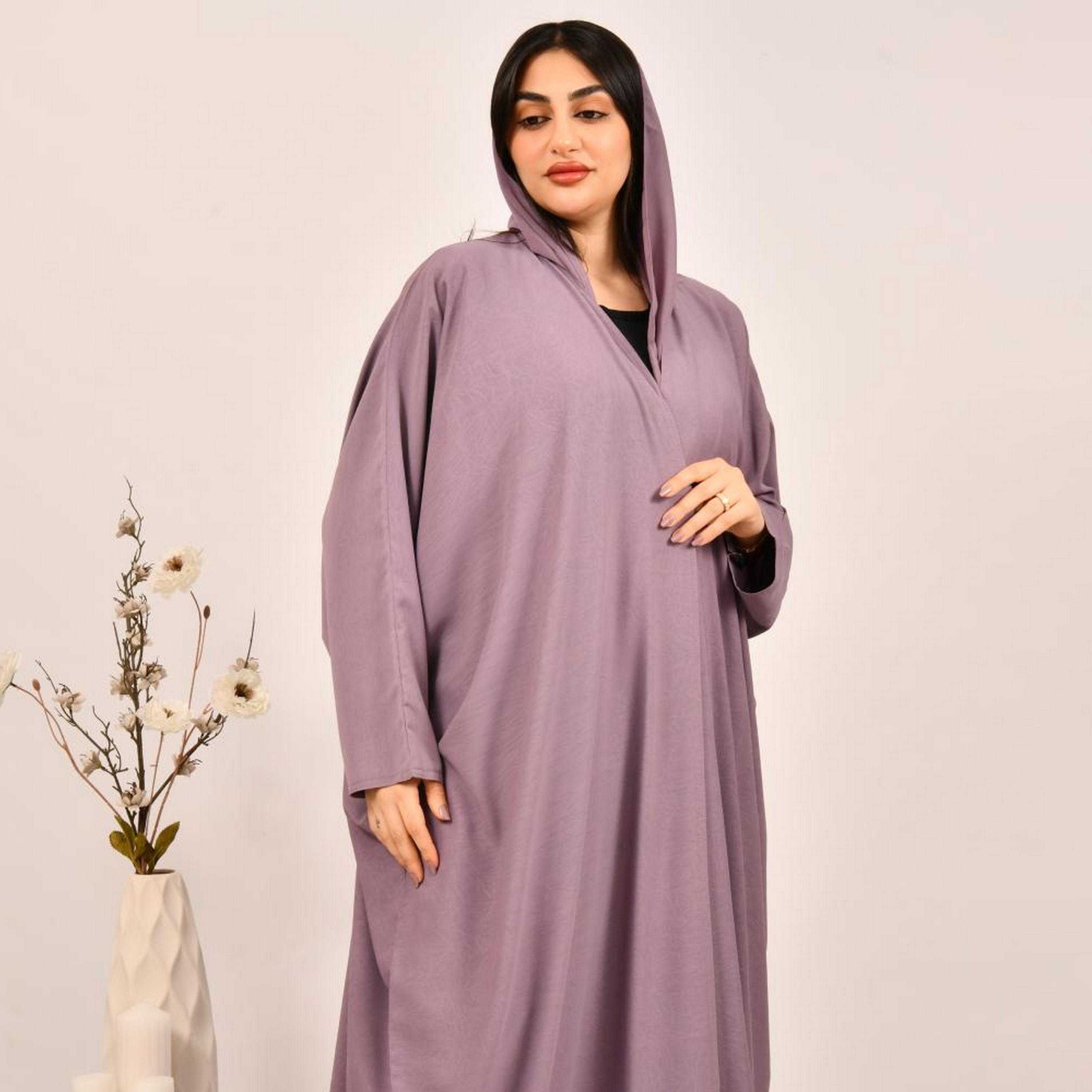 عباية بيشت جاكار مزخرف باللون البنفسجي مع حجاب من بيوند عباية-women-arabicclothing-abayas-image-2