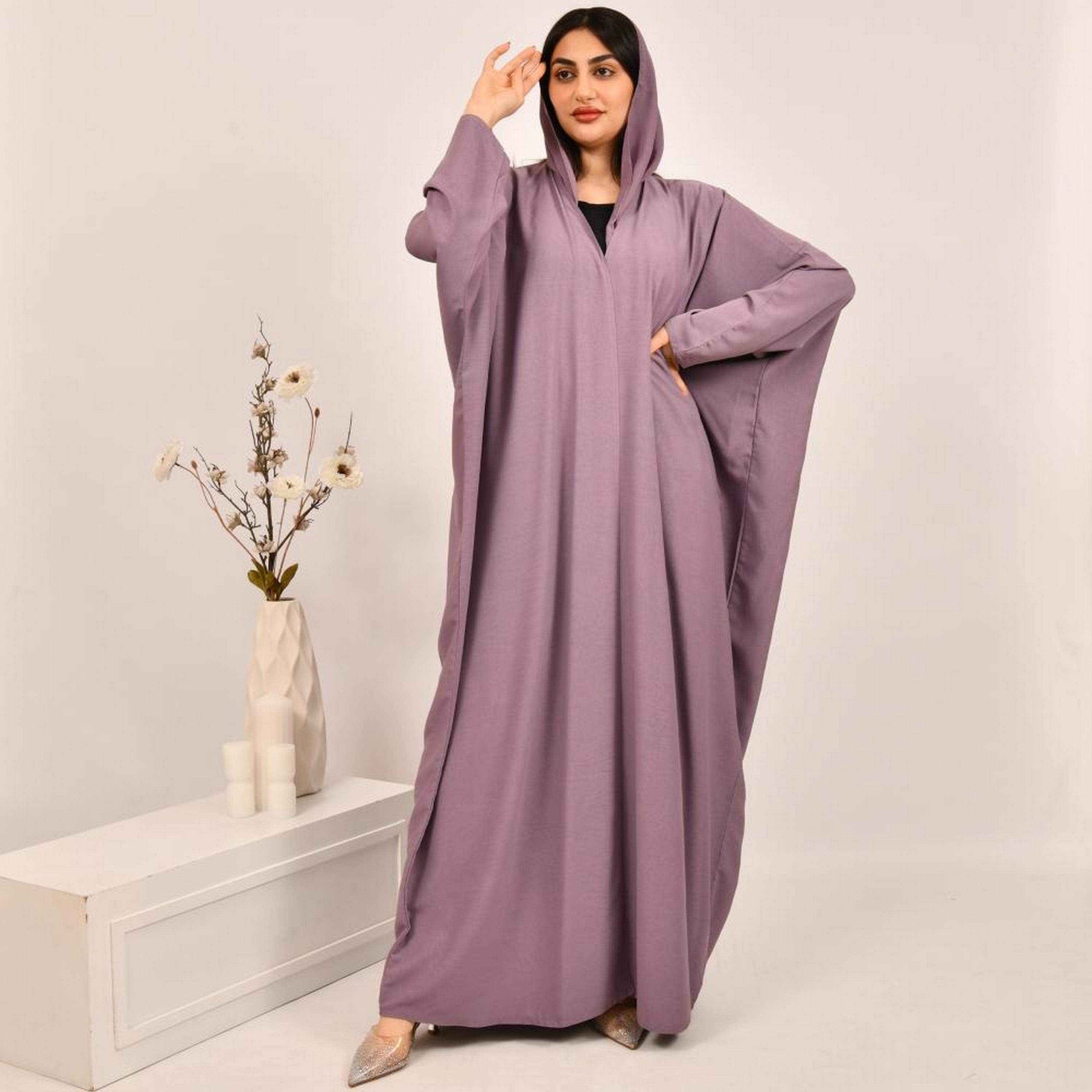 عباية بيشت جاكار مزخرف باللون البنفسجي مع حجاب من بيوند عباية-women-arabicclothing-abayas-image-4