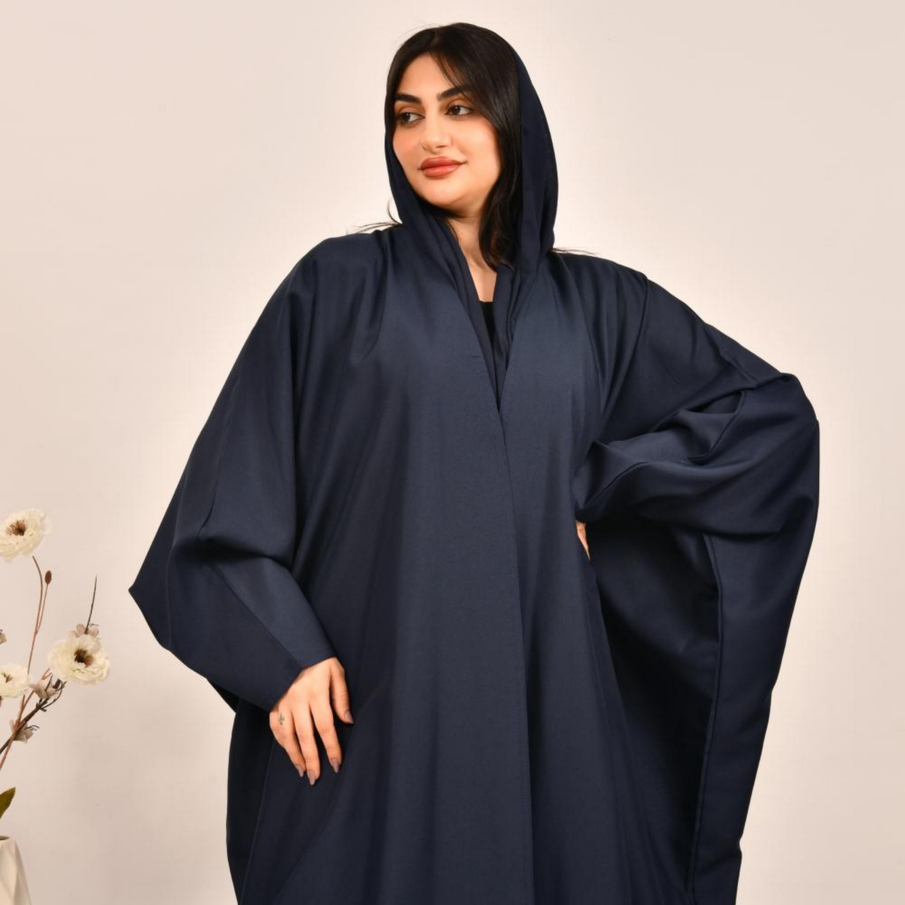 عباية بيشت من الكريب الأزرق الداكن مع حجاب من بيوند عباية-women-arabicclothing-prayerclothing-image-3