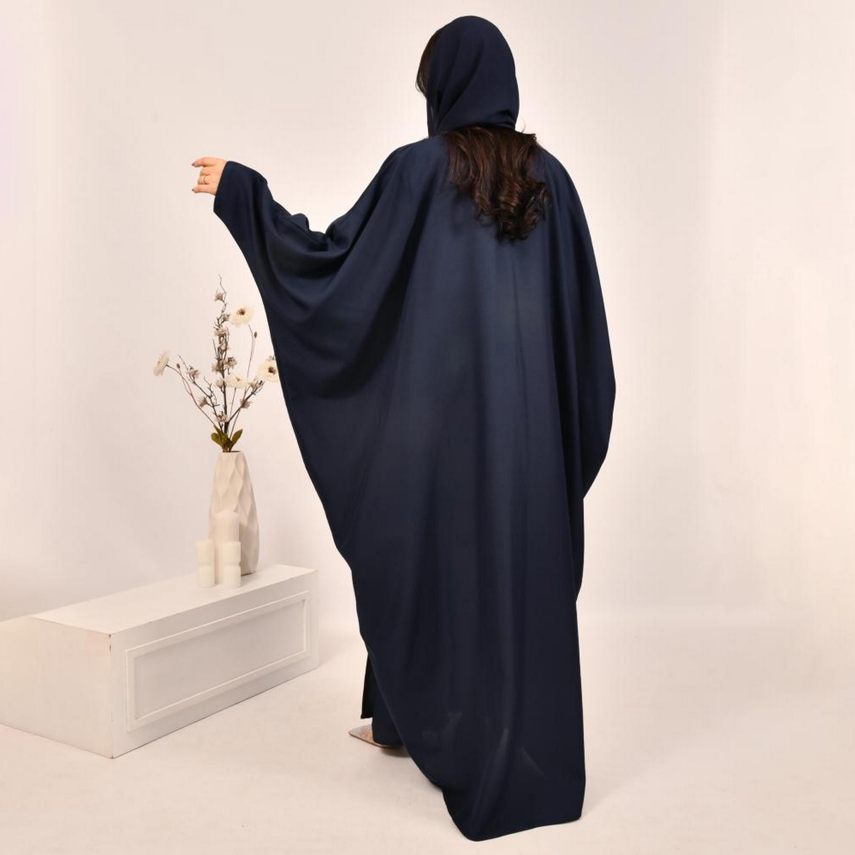 عباية بيشت من الكريب الأزرق الداكن مع حجاب من بيوند عباية-women-arabicclothing-prayerclothing-image-5