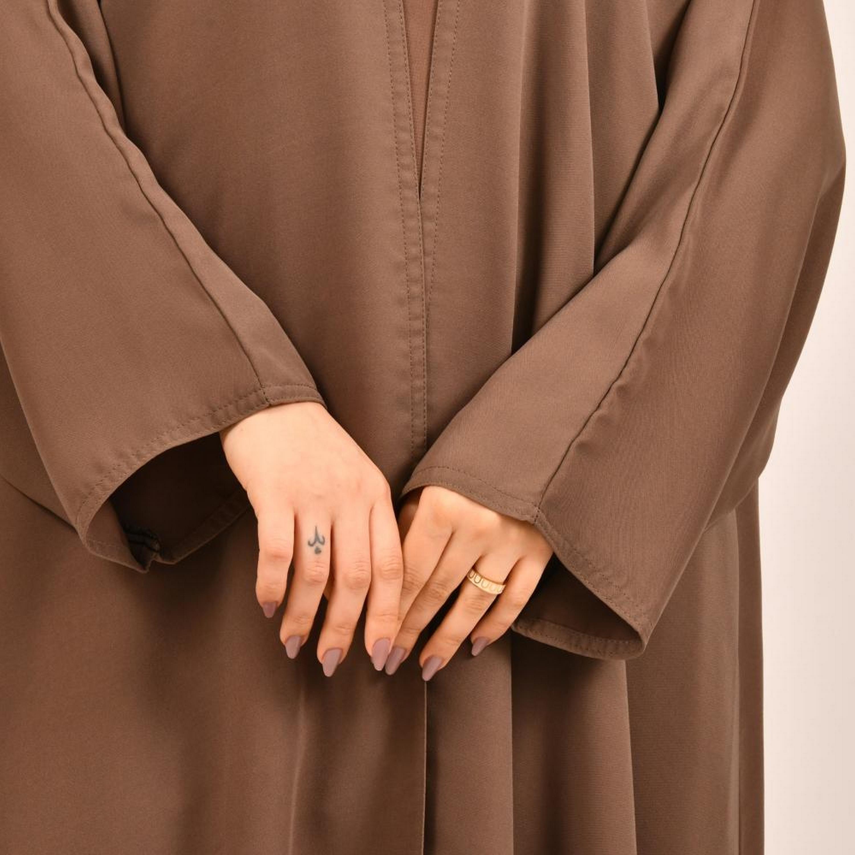 Beyond Abaya Brown Linen Women's Abaya with Hijab-women-arabicclothing-abayas-image-3