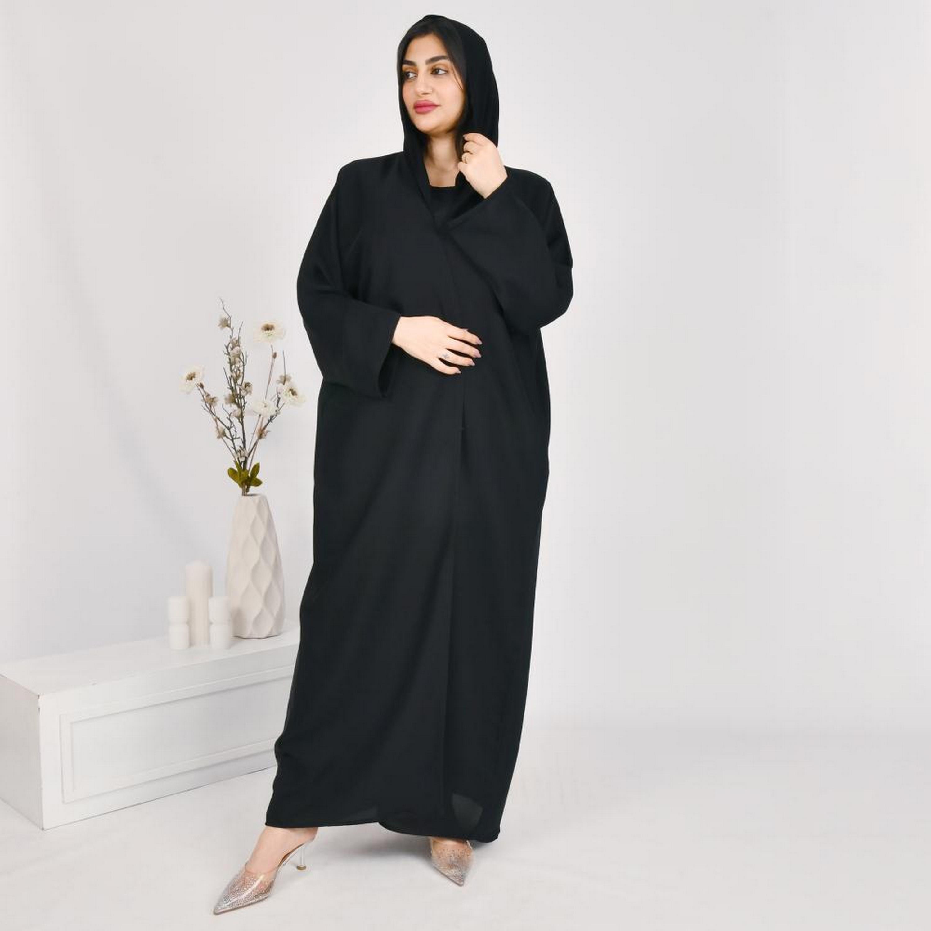 Beyond Abaya Black Linen Women's Abaya with Hijab-women-arabicclothing-abayas-image-1
