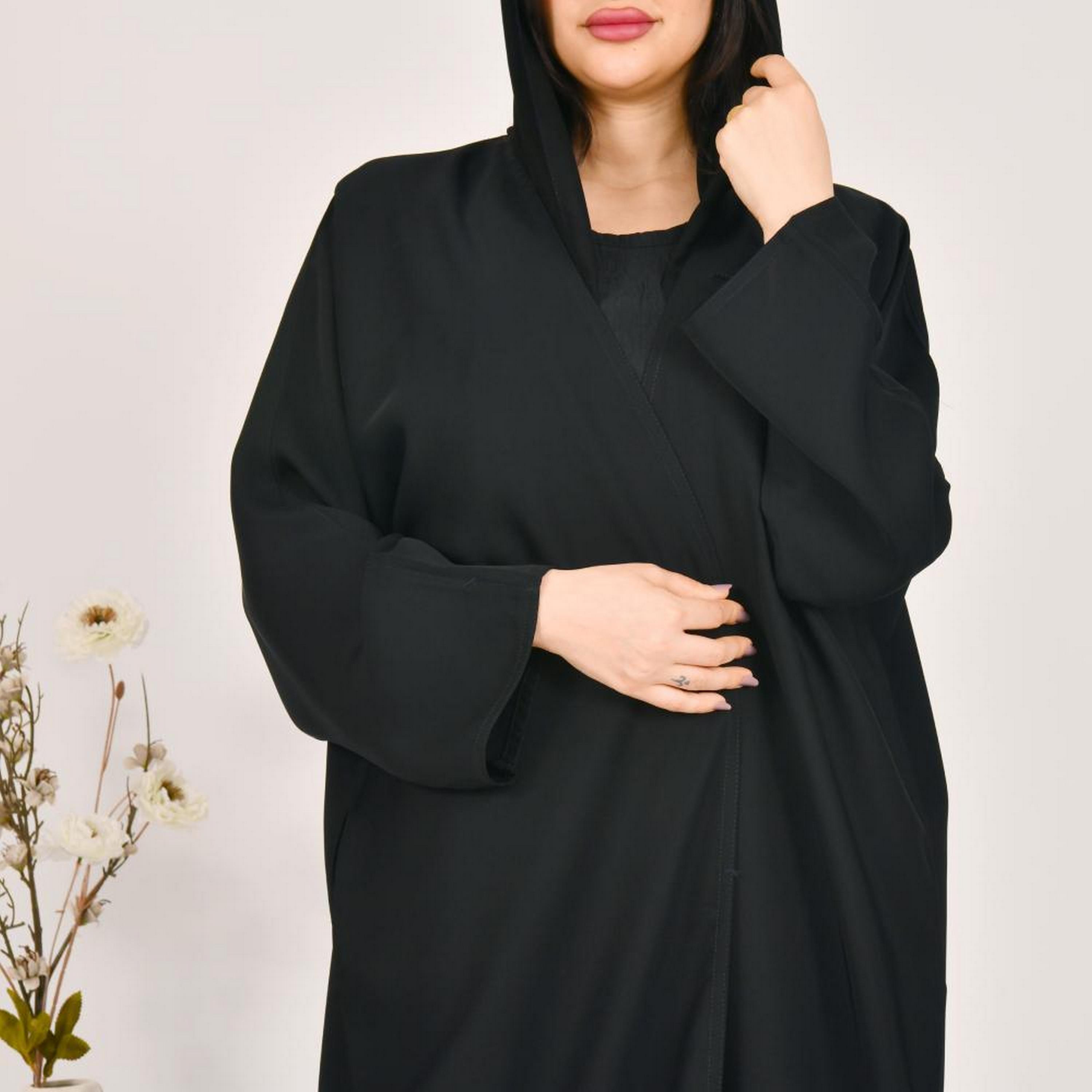 Beyond Abaya Black Linen Women's Abaya with Hijab-women-arabicclothing-abayas-image-3