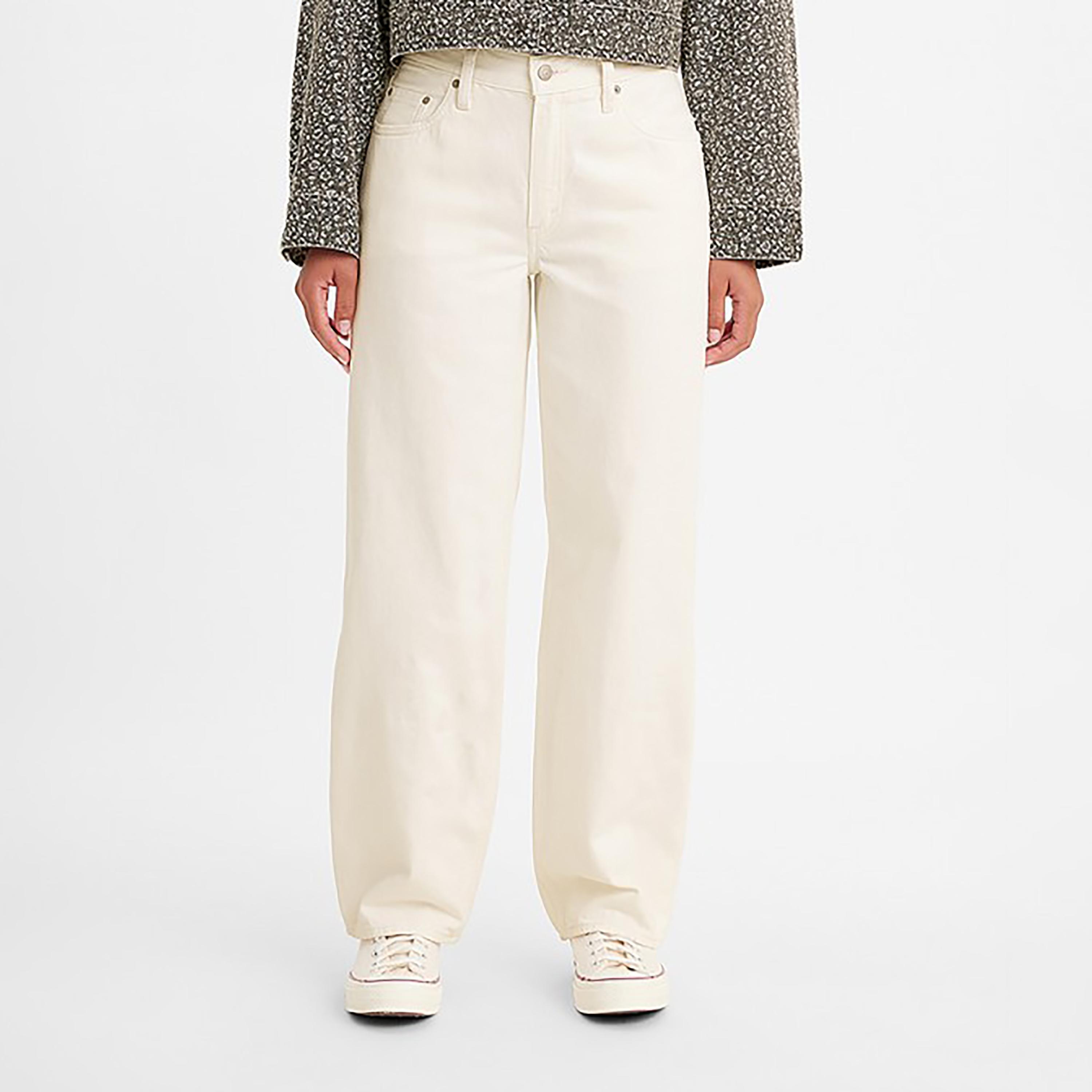 Levi's White Baggy Fit Mid-Rise Baggy Jeans-women-clothing-bottoms-jeans-image-1