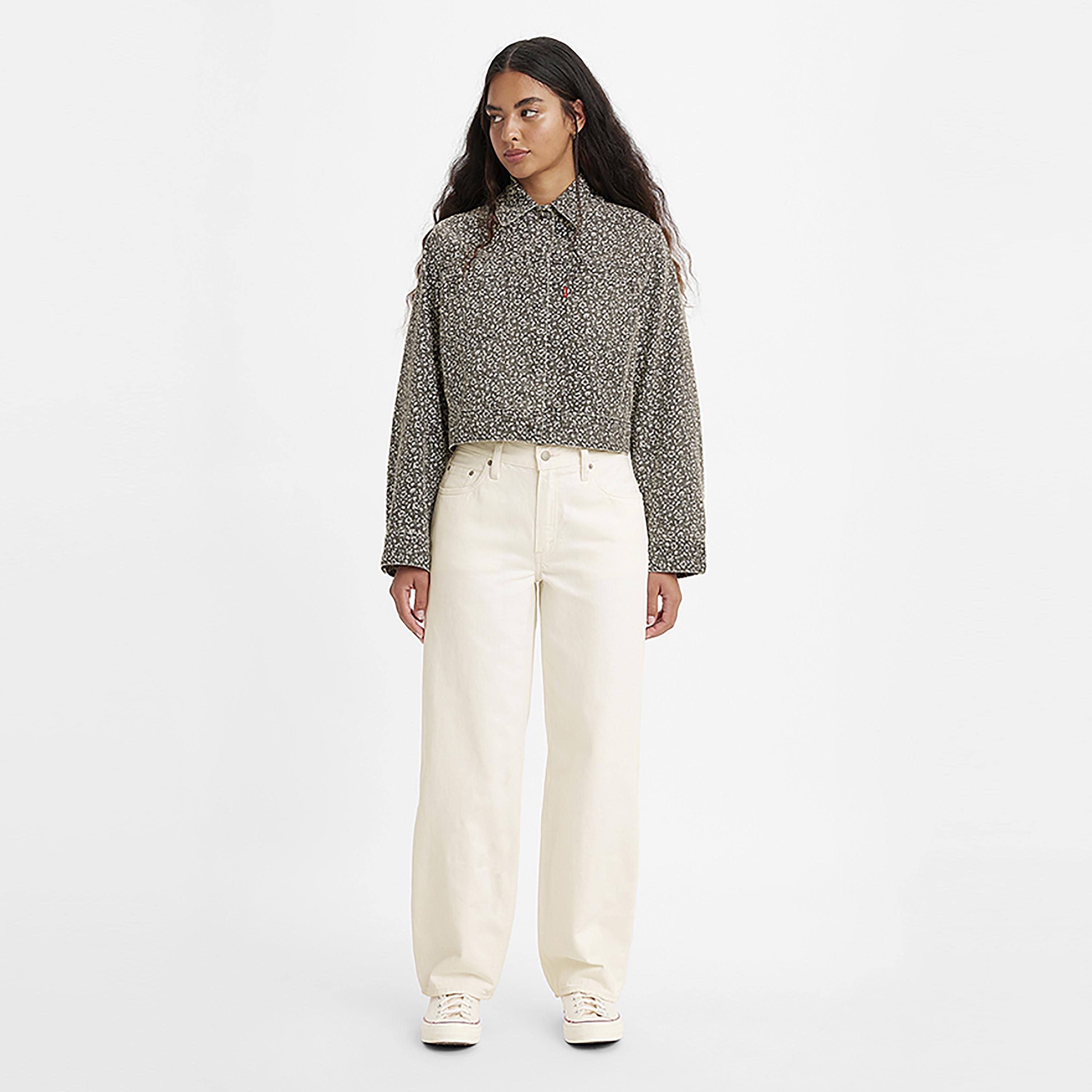 Levi's White Baggy Fit Mid-Rise Baggy Jeans-women-clothing-bottoms-jeans-image-2