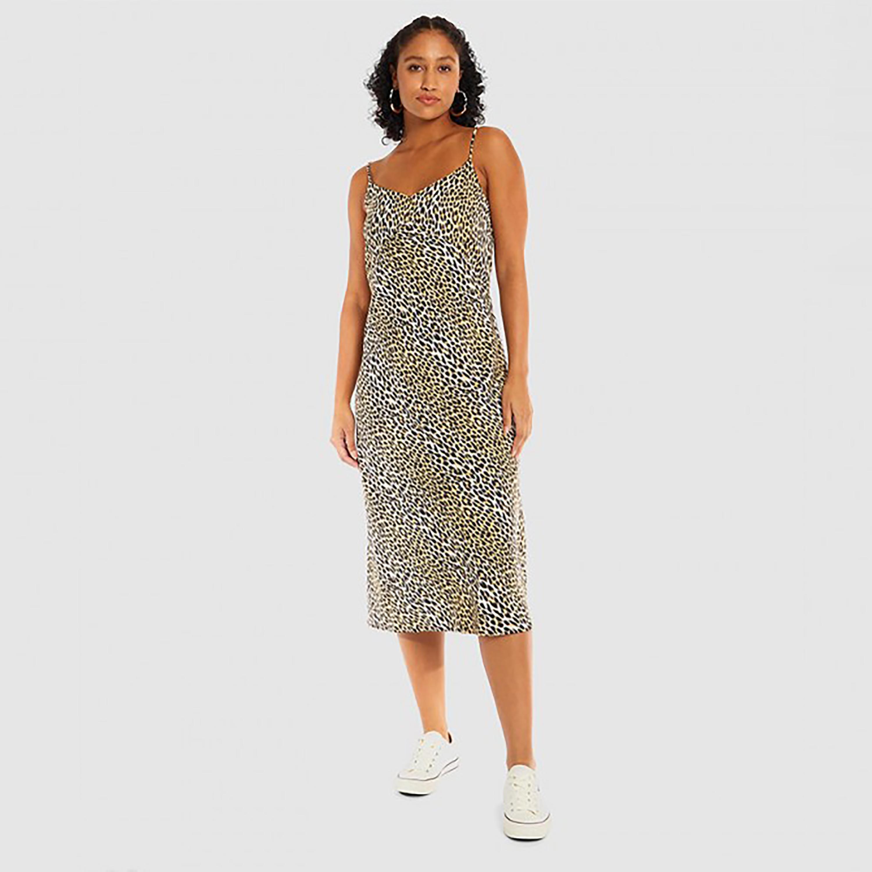 فستان ميدي على شكل إيه لاين بحمالات كتف وطبعة ليوبارد من ليفايز-women-clothing-dresses-image-1