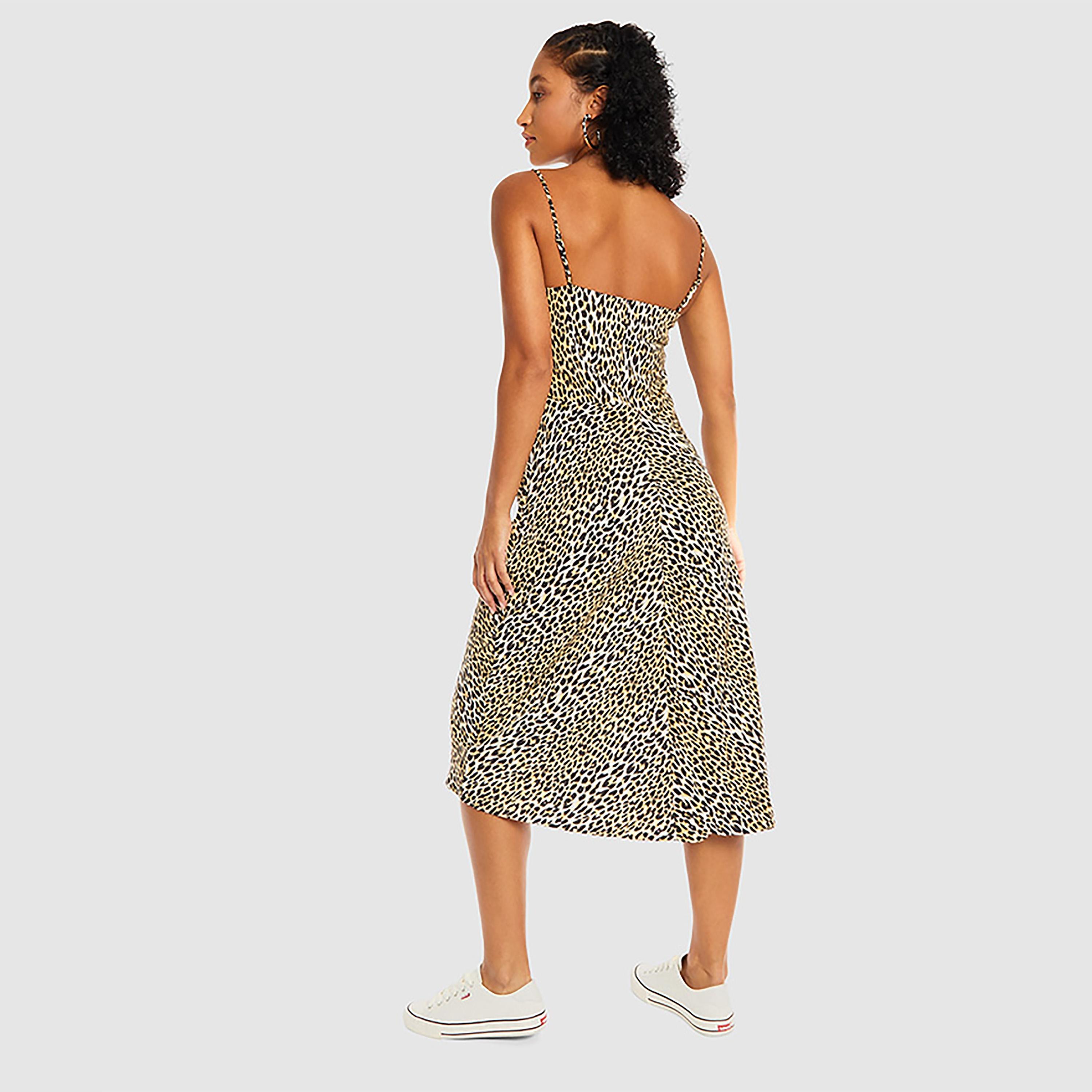 فستان ميدي على شكل إيه لاين بحمالات كتف وطبعة ليوبارد من ليفايز-women-clothing-dresses-image-4