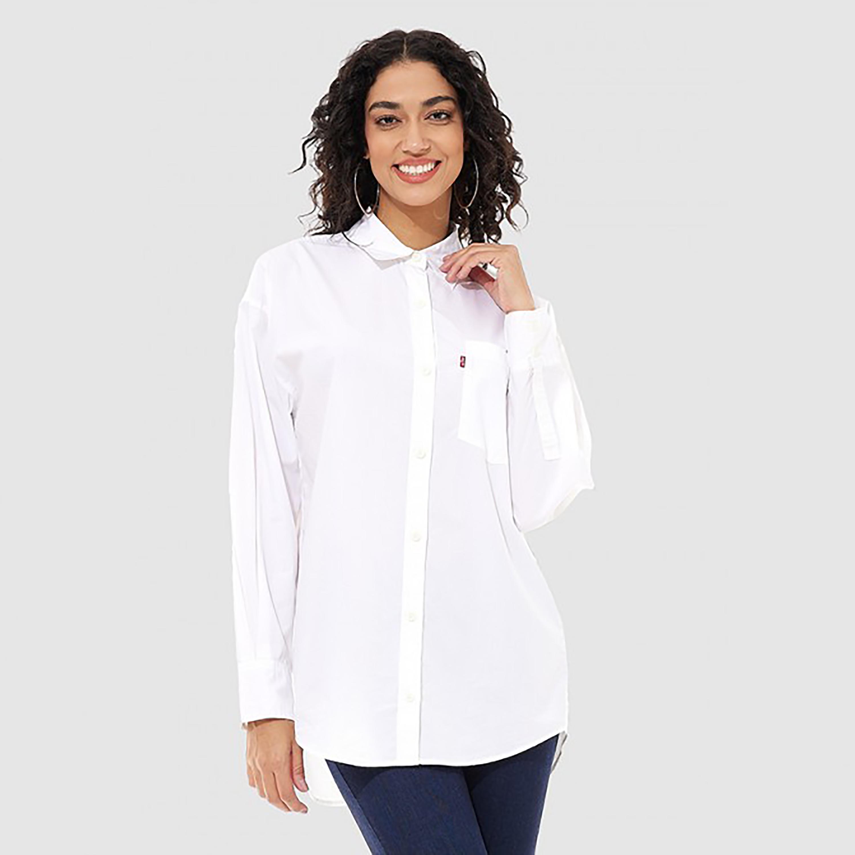 Levi's Plain Collared Long Sleeves Casual Shirt-women-clothing-shirtsandblouses-shirts-image-1