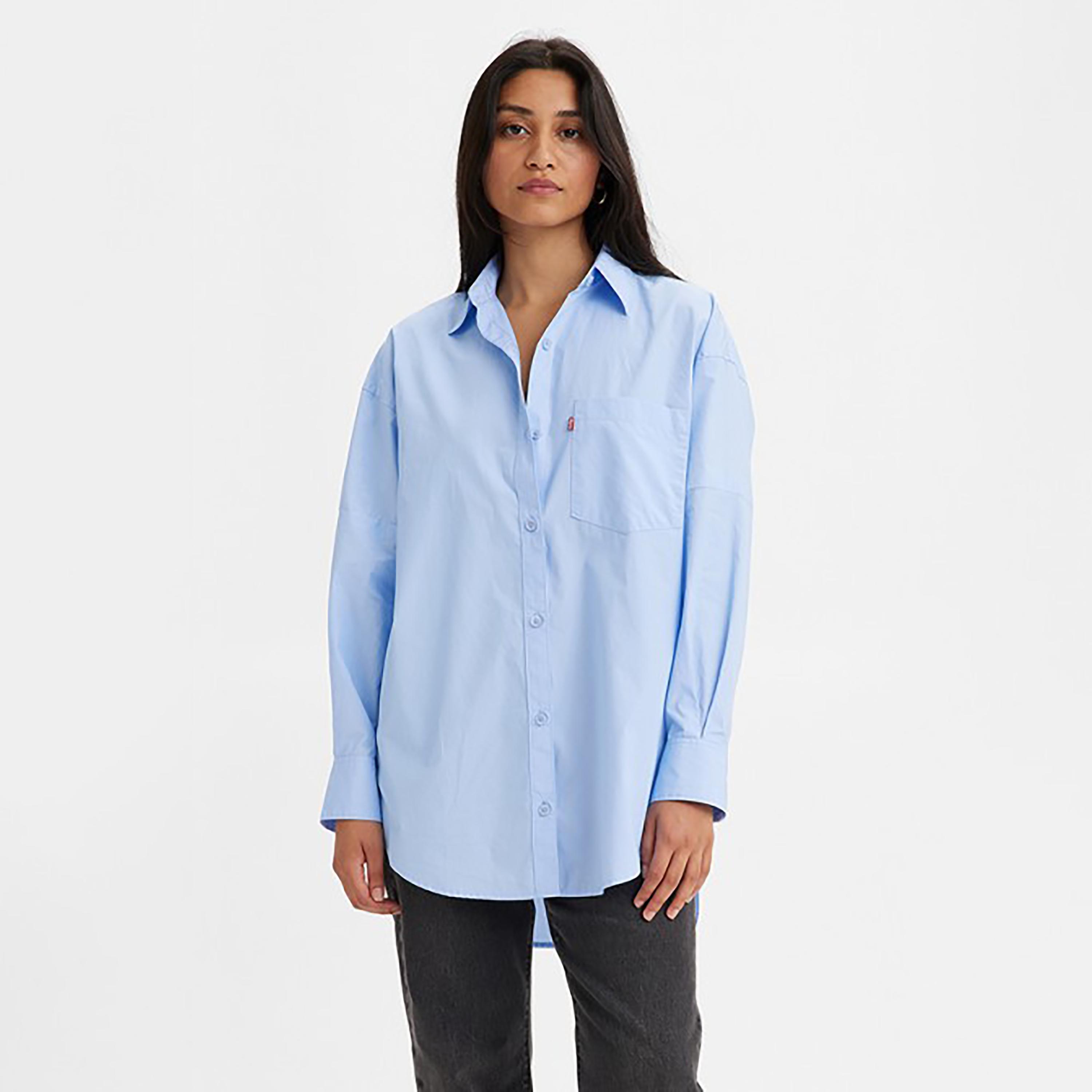 Levi's Plain Collared Long Sleeves Casual Shirt-women-clothing-shirtsandblouses-shirts-image-1