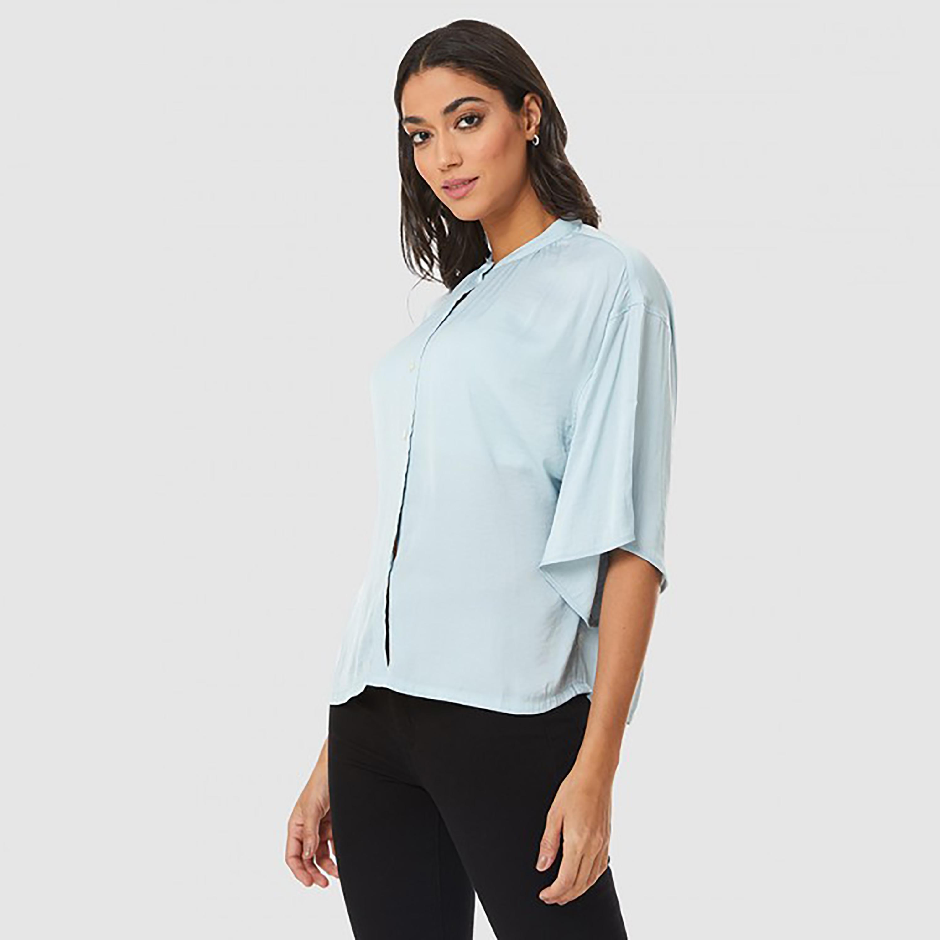 Levi's Plain Mandarin Neck Three-Quarter Sleeves Blouse-women-clothing-shirtsandblouses-blouses-image-2