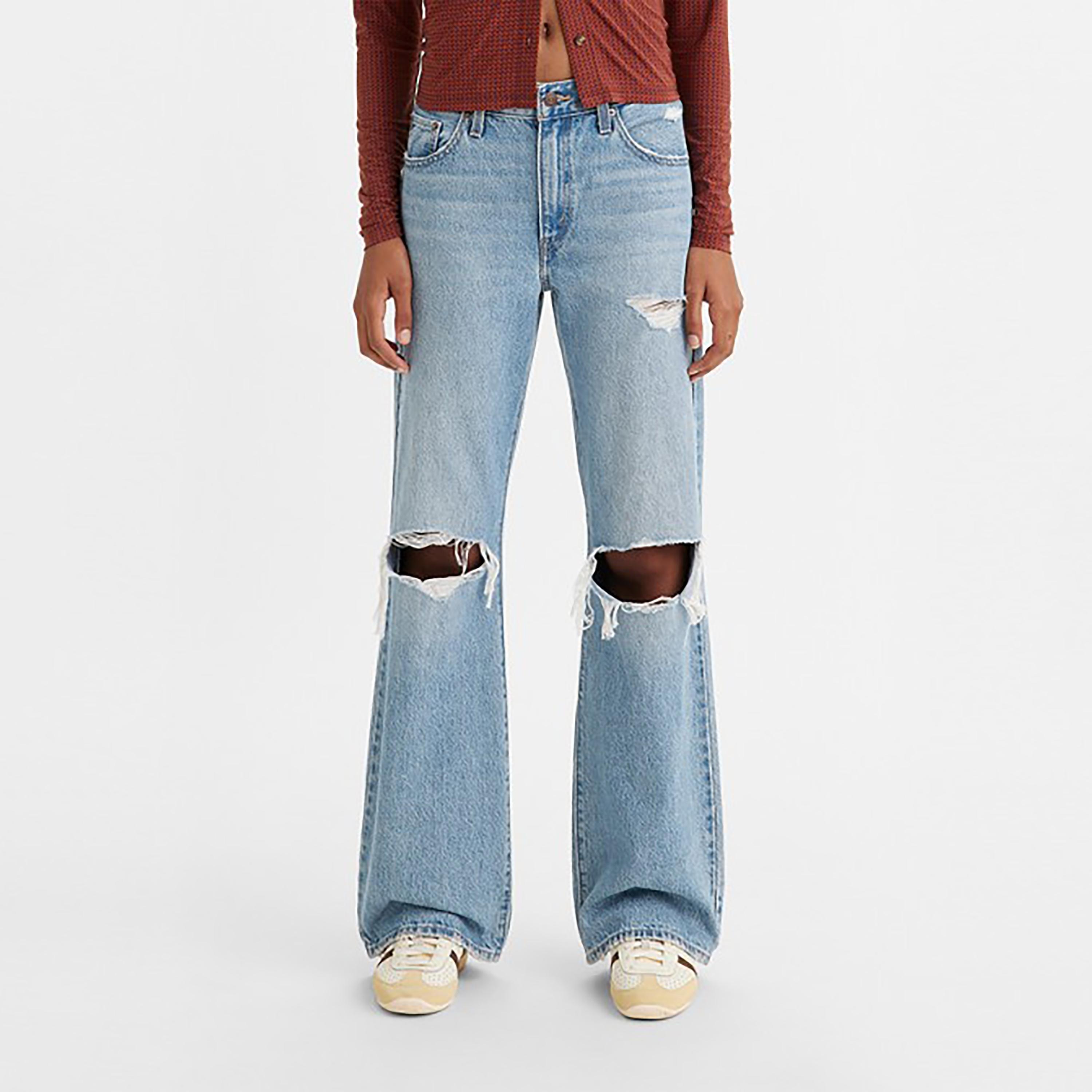 Levi's Blue Regular Fit Low-Rise Slash Knee Jeans-women-clothing-bottoms-jeans-image-1