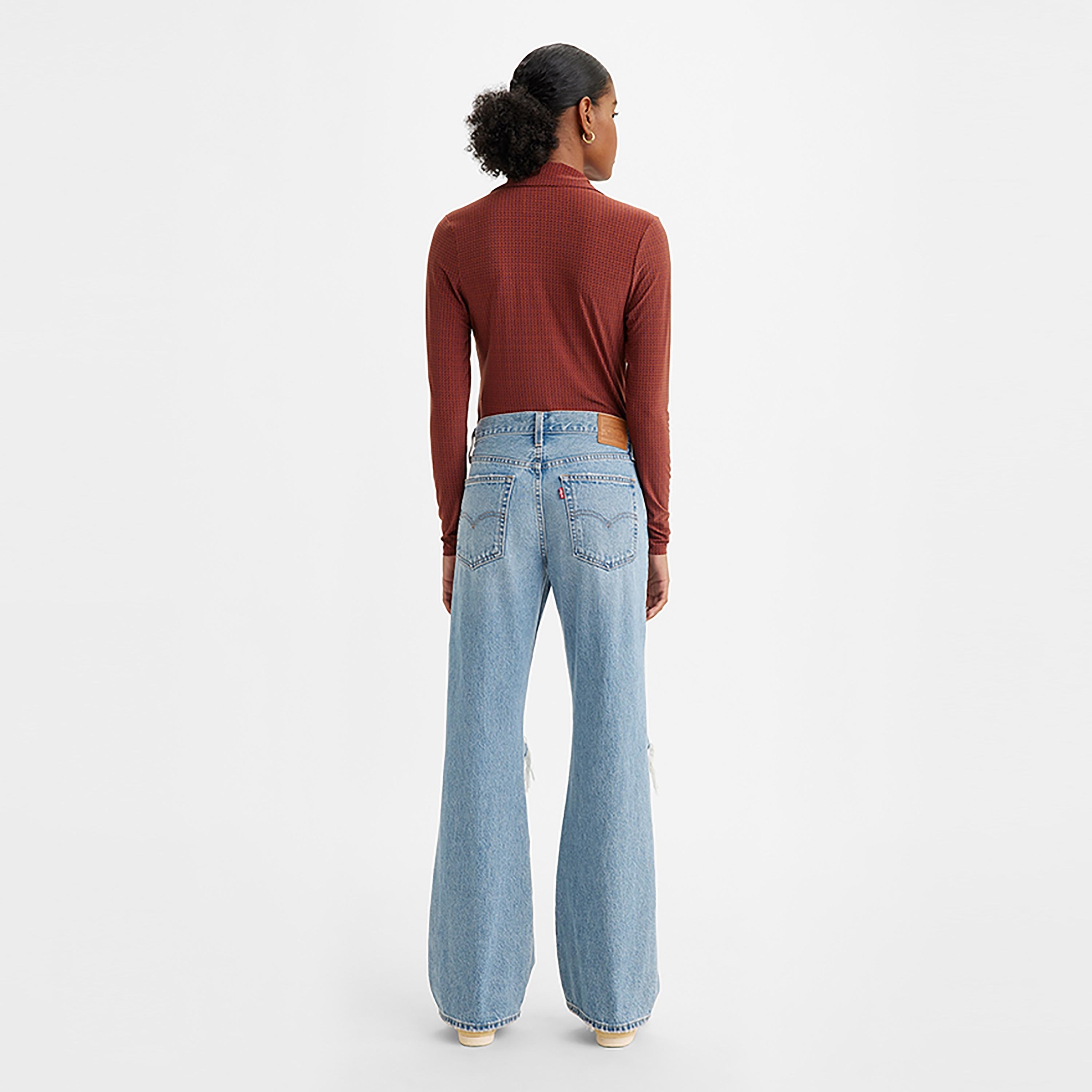 Levi's Blue Regular Fit Low-Rise Slash Knee Jeans-women-clothing-bottoms-jeans-image-2