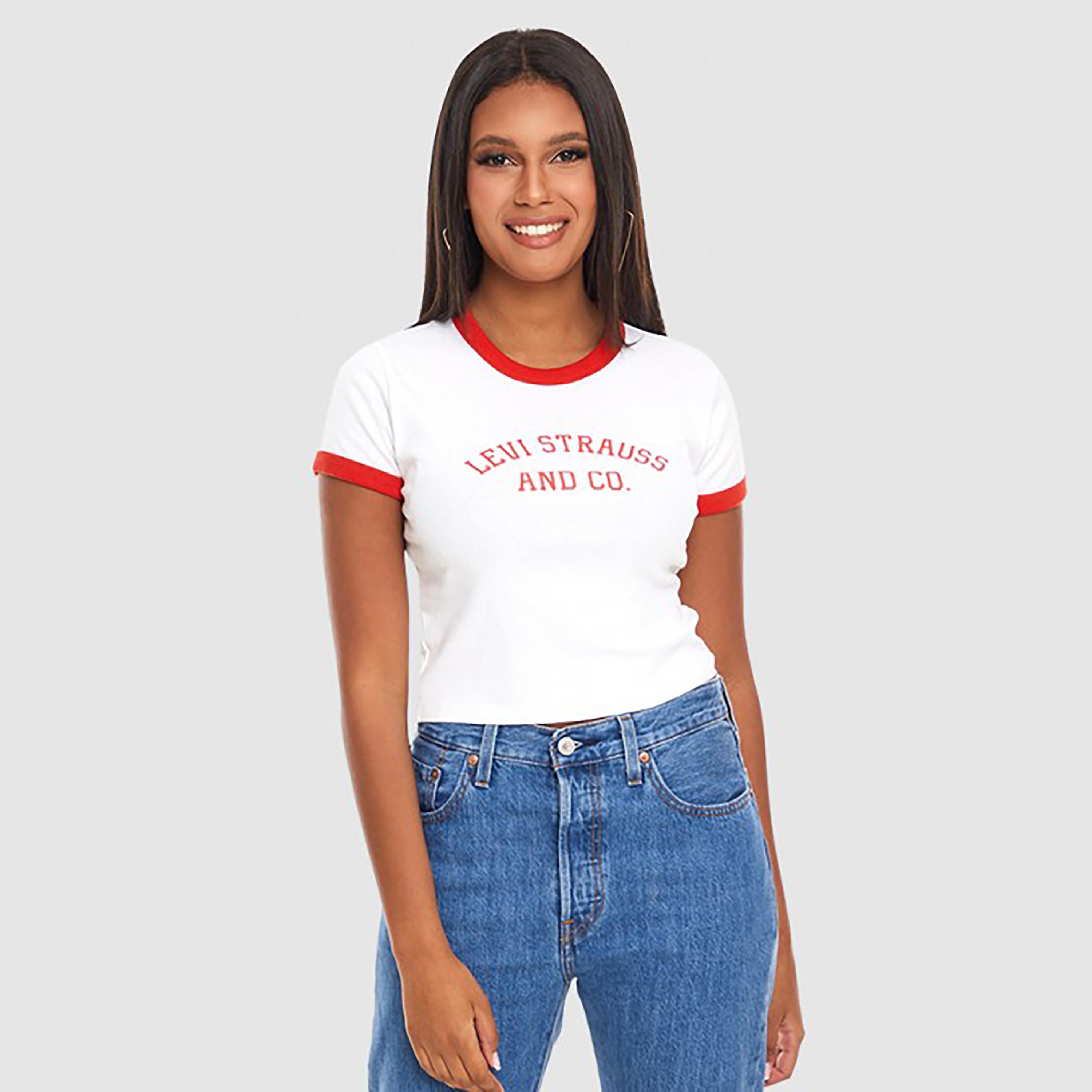 Levi's Logo Crew Neck Short Sleeves Crop T-Shirt-women-clothing-tshirts-image-1