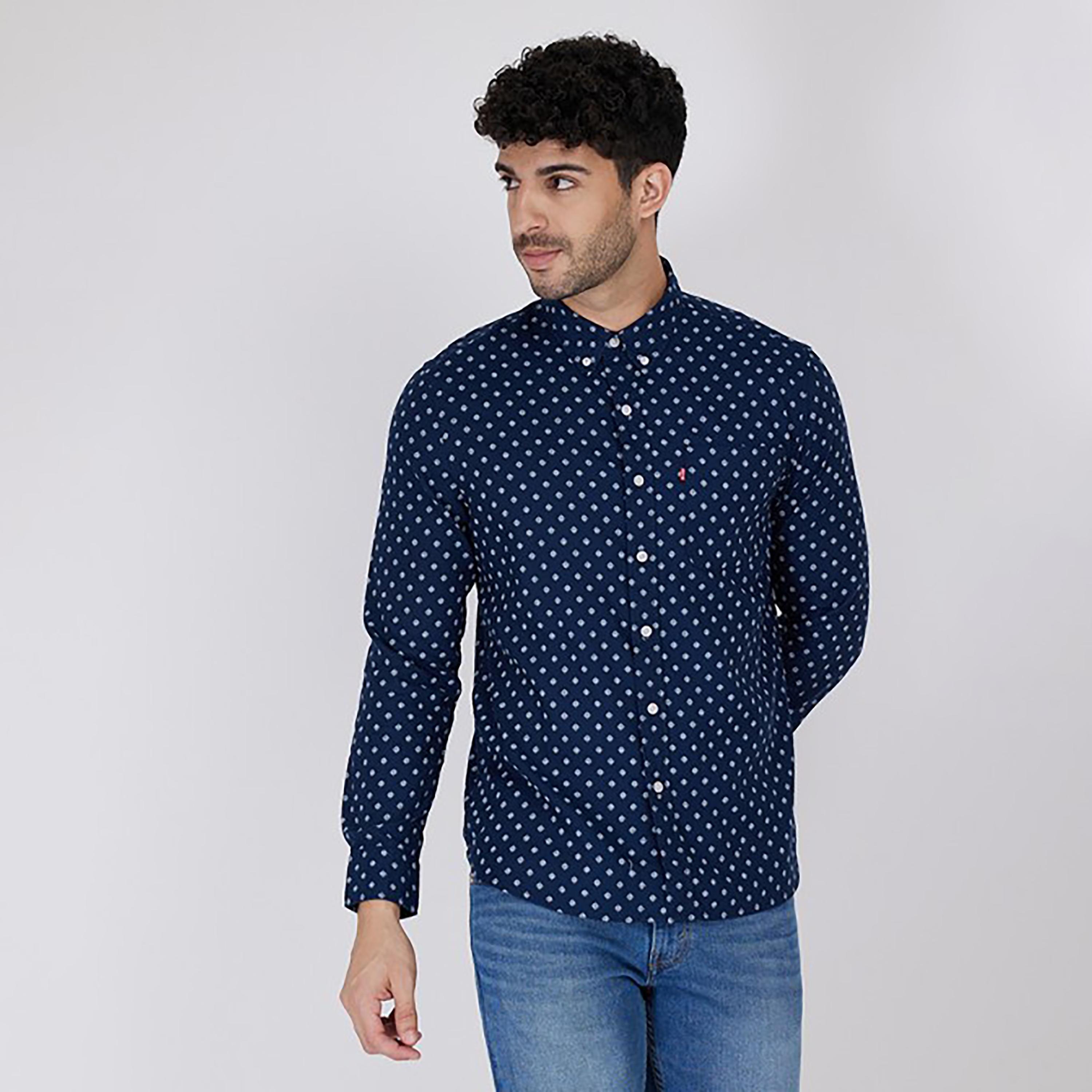 Levi's Printed Button Down Collar Long Sleeves Casual Shirt-men-clothing-shirts-image-1