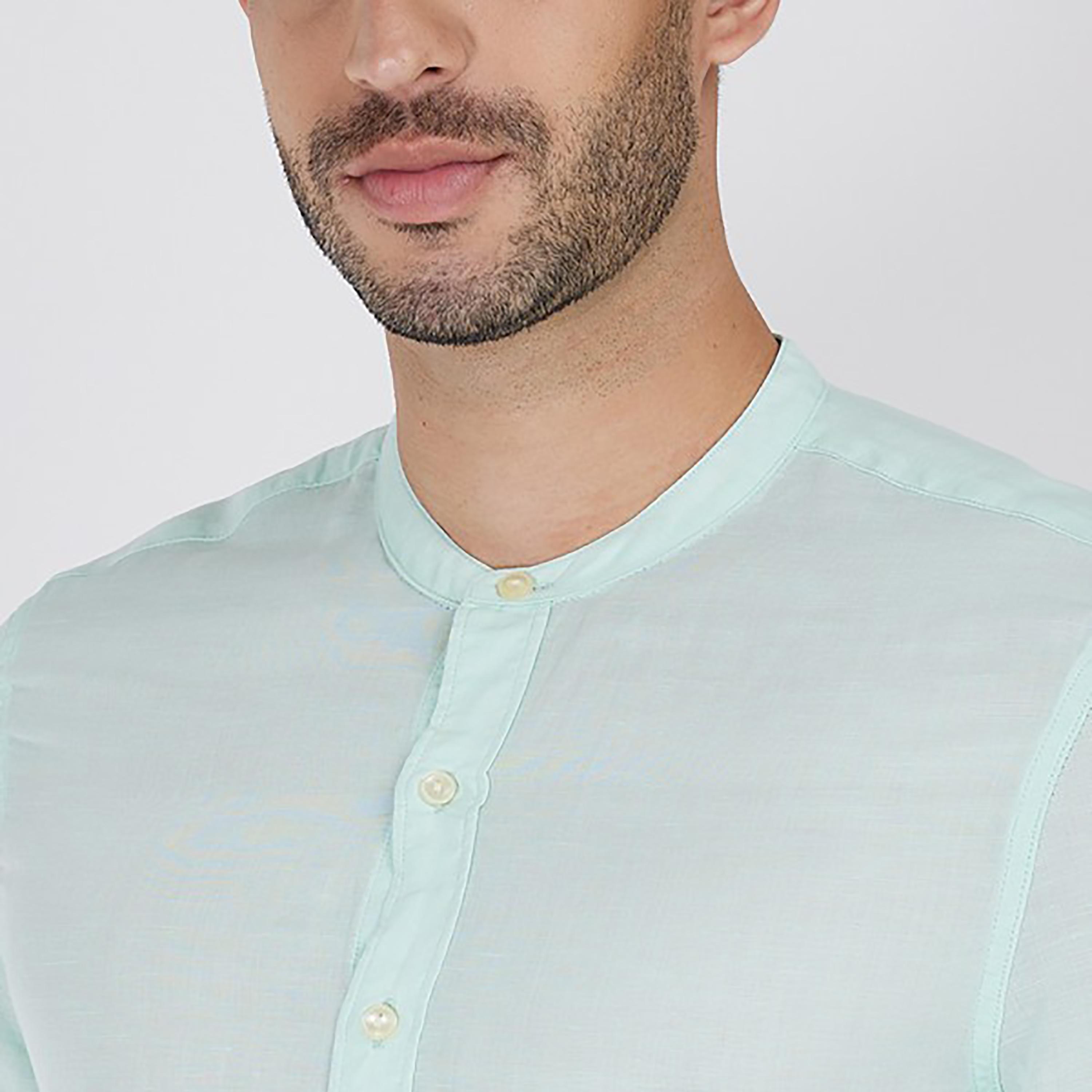 Levi's Plain Mandarin Neck Long Sleeves Casual Shirt-men-clothing-shirts-image-3