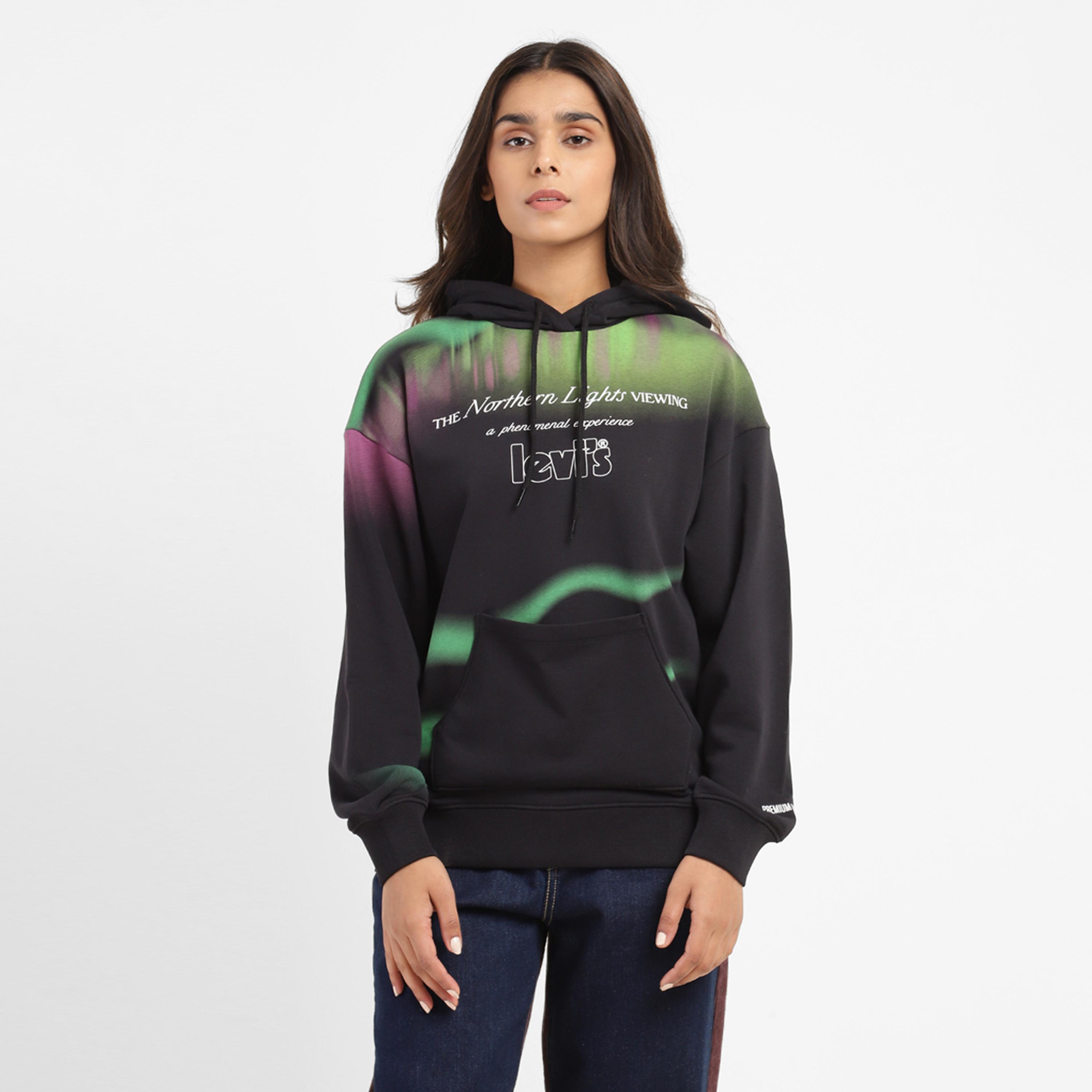 هودي من ليفايز مع مطبوع بأكمام طويلة مع جيب كانغارو-women-clothing-hoodiesandsweatshirts-hoodies-image-1